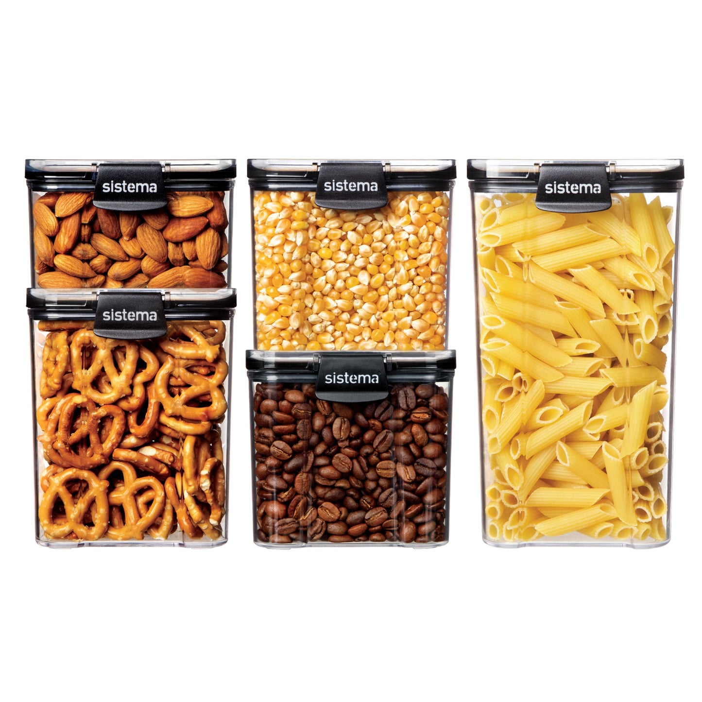 Luftdichte Frischhaltedosen-Set, 5-teilig, Stapelbar, 5 containers