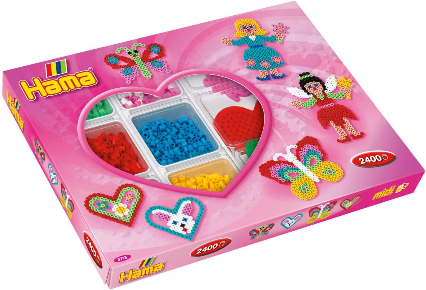 Bügelperlen-Kreativbox Herzen