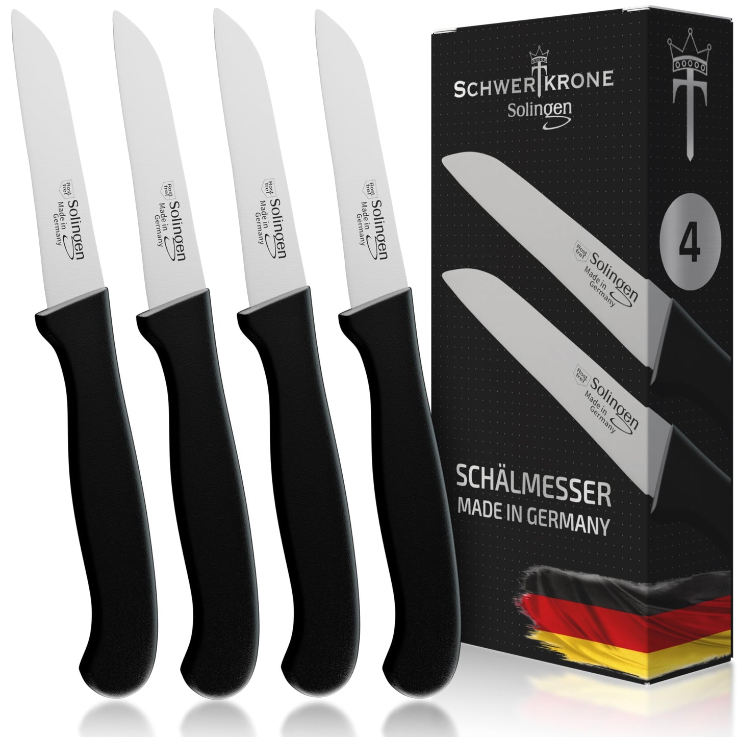 4er-Set Schälmesser, 4-Stück-gerade