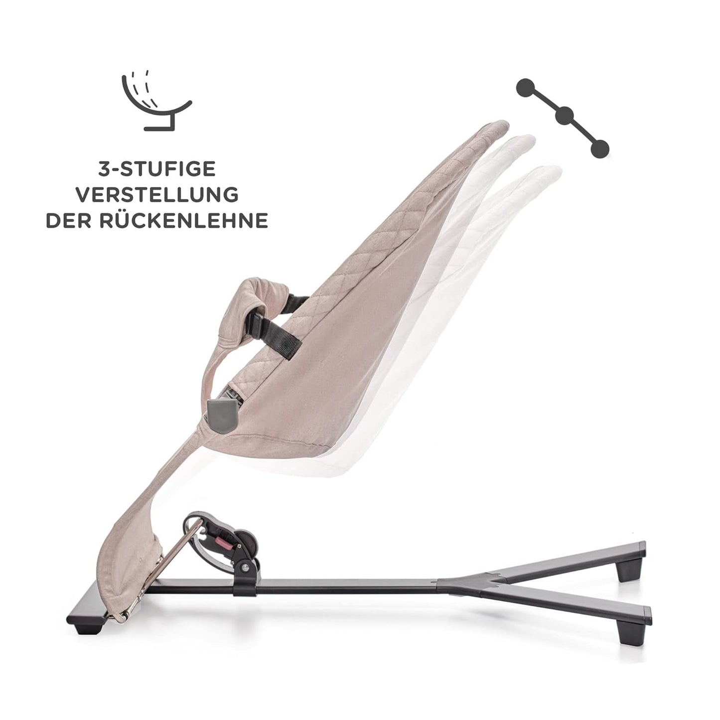Babywippe Mimi mit Spielbügel und verstellbarer Rückenlehne, Beige