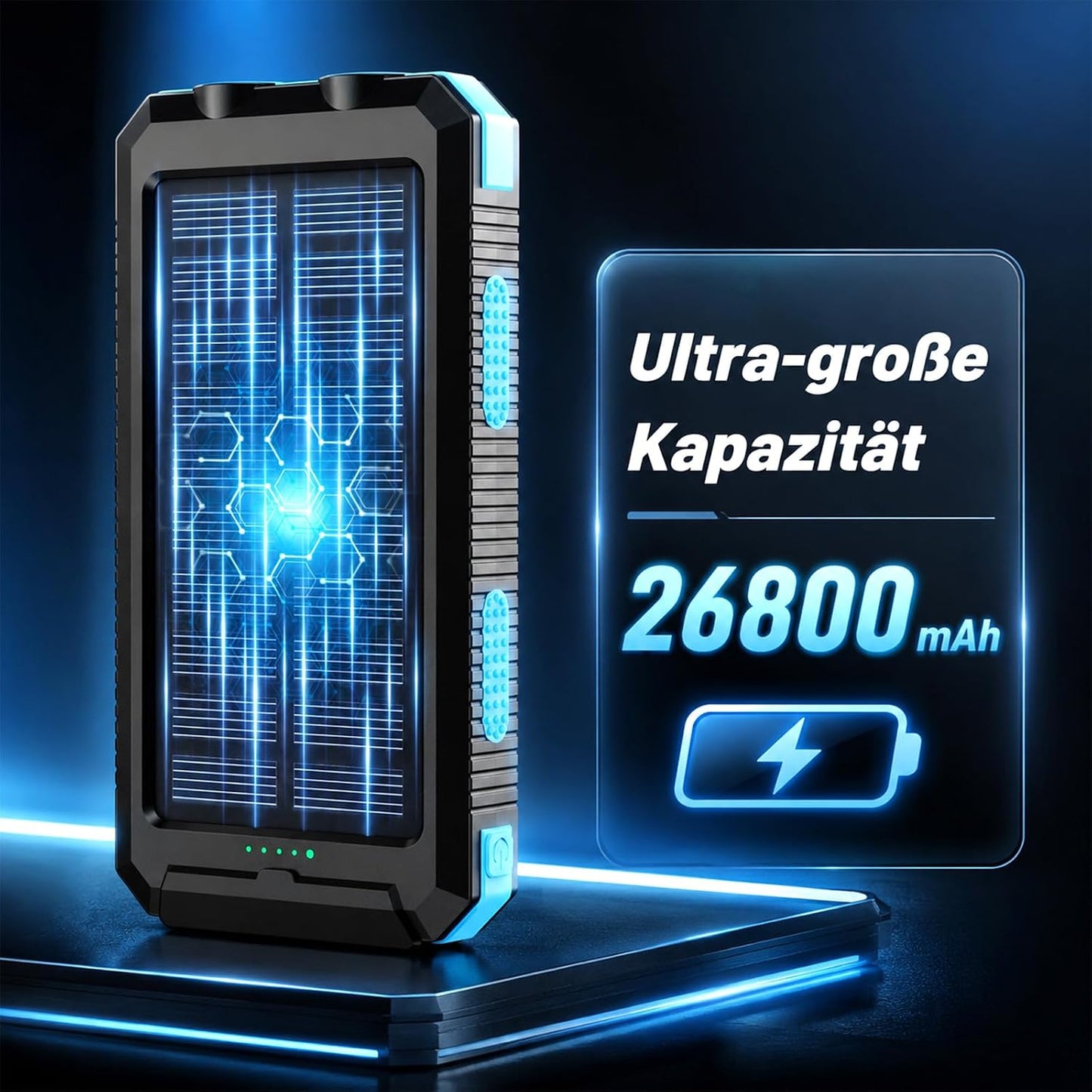 Solar Powerbank mit Taschenlampe