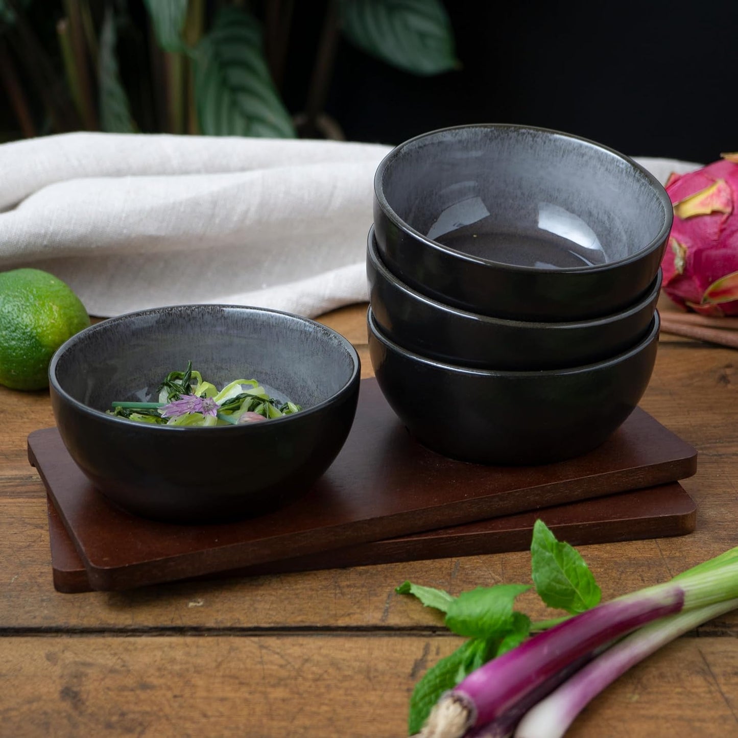 4er-Set Miso-Schüssel, Anthrazit Miso Schalen (4x)