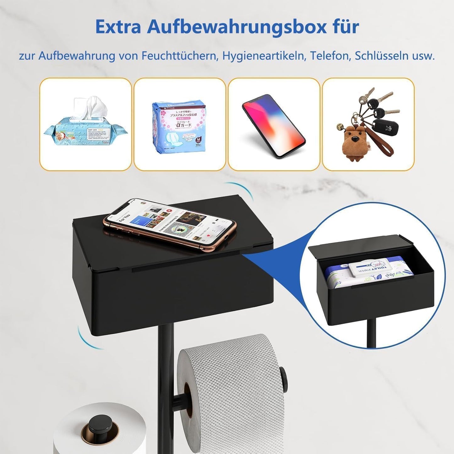Toilettenpapierhalter-Set, Staand