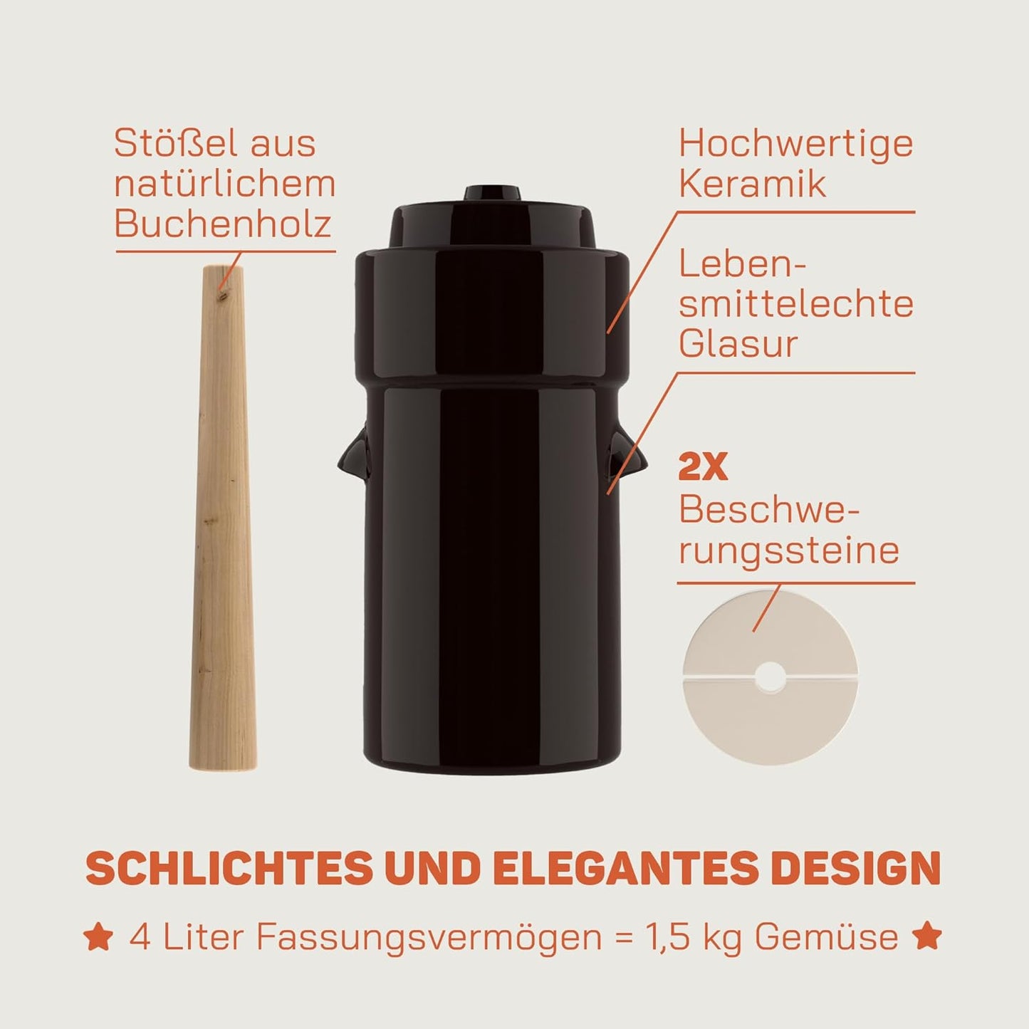 Gärtopf zum Einlegen & Fermentieren, fej-l5-fba.01
