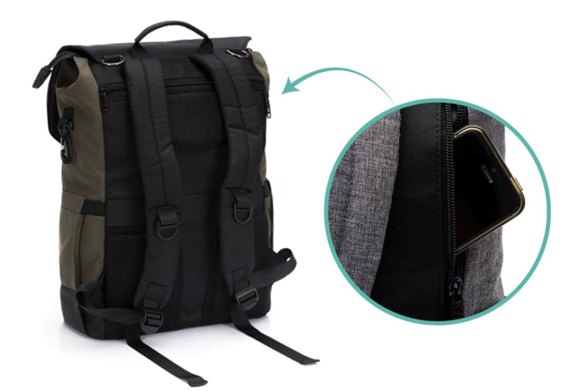 Multifunktionaler Wickelrucksack mit Zubehör, Khaki