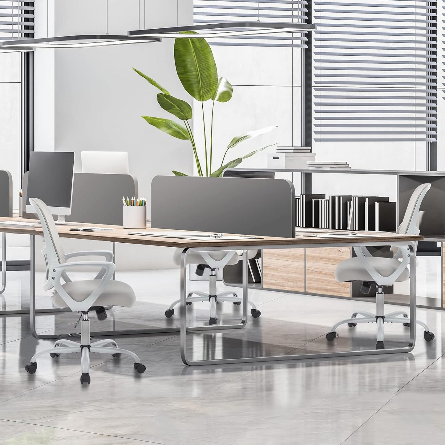 Ergonomischer Bürostuhl mit Lendenwirbelstütze, Grau
