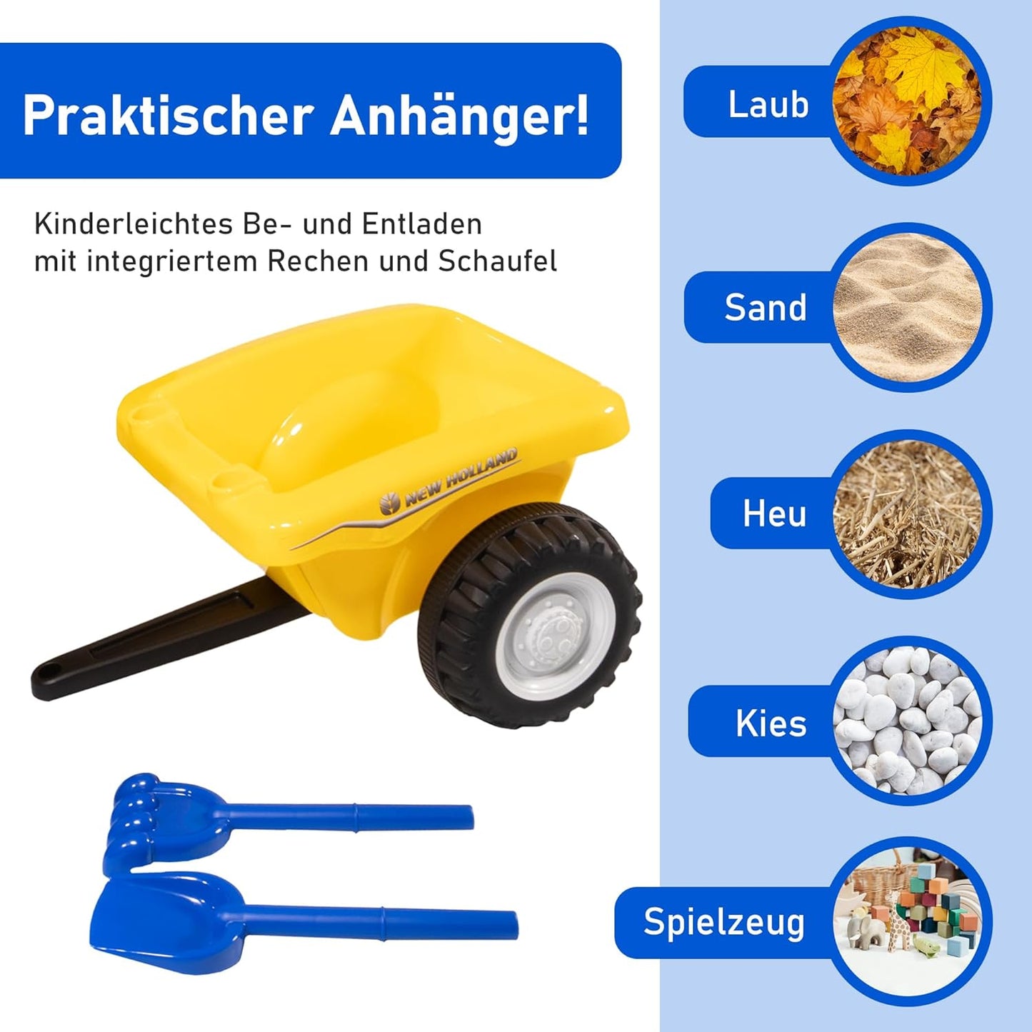 Rutschauto Traktor mit Anhänger, Gelb