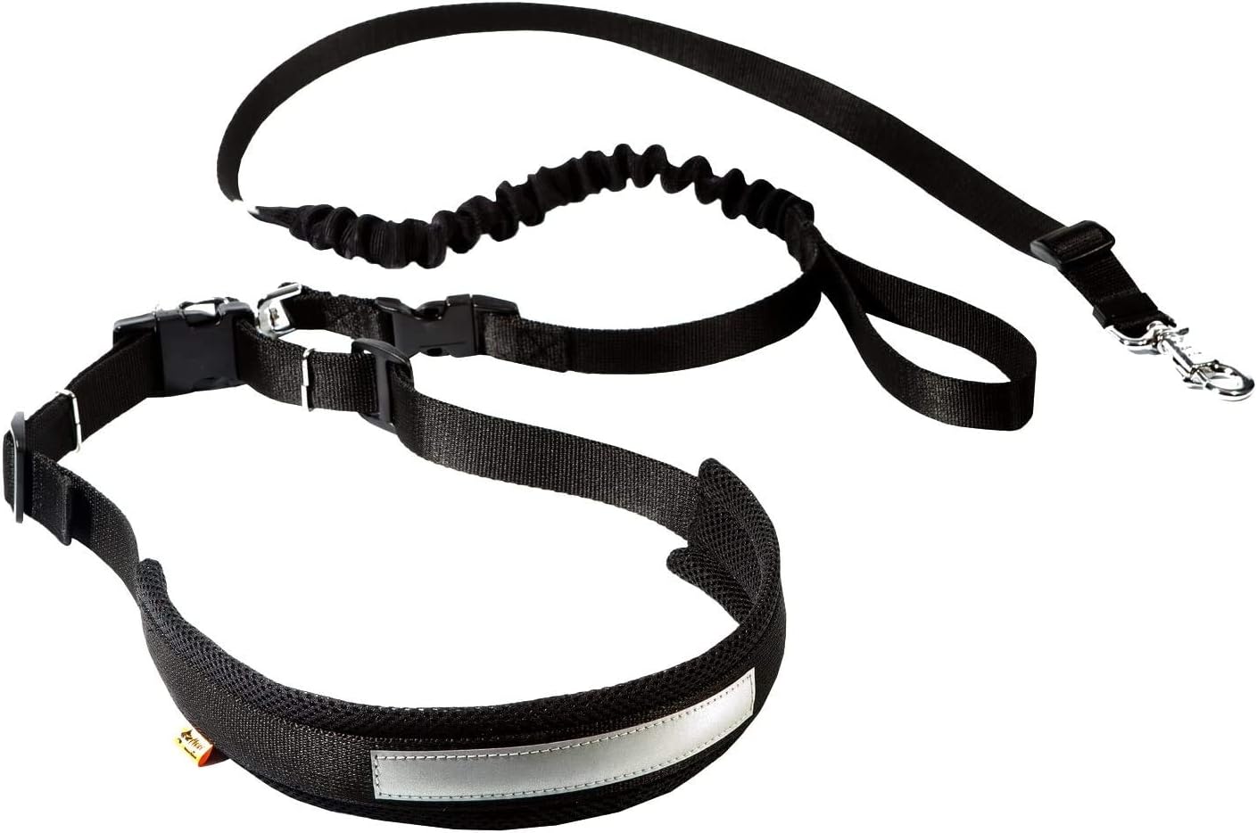 Jogginggurt mit Hundeleine und Stossdämpfer, L/XL (1er Pack) Schwarz