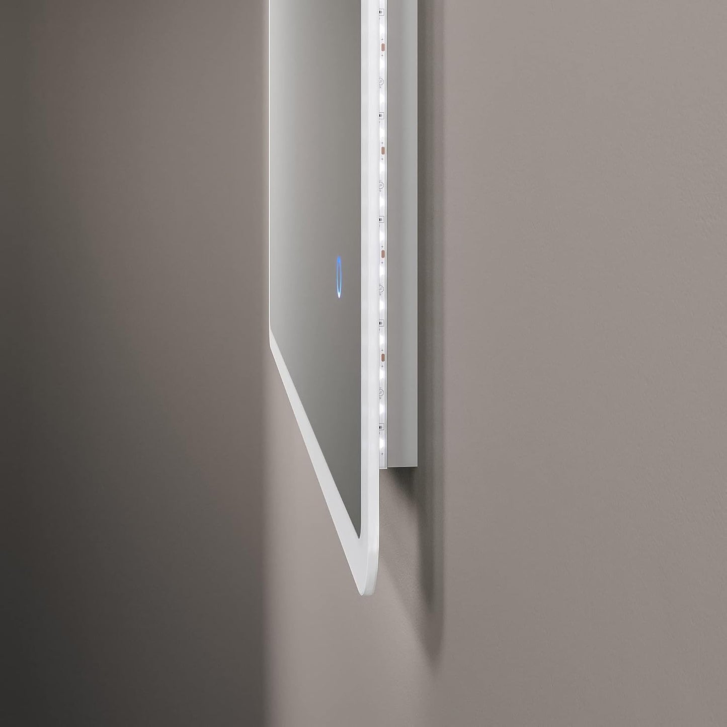 LED Badspiegel Boras-Serie mit Beleuchtung, 70x50cm, dimmbar, Touchschalter, Boras-serie 70x50cm, Kaltweiß, Touch-schalter, Dimmbar