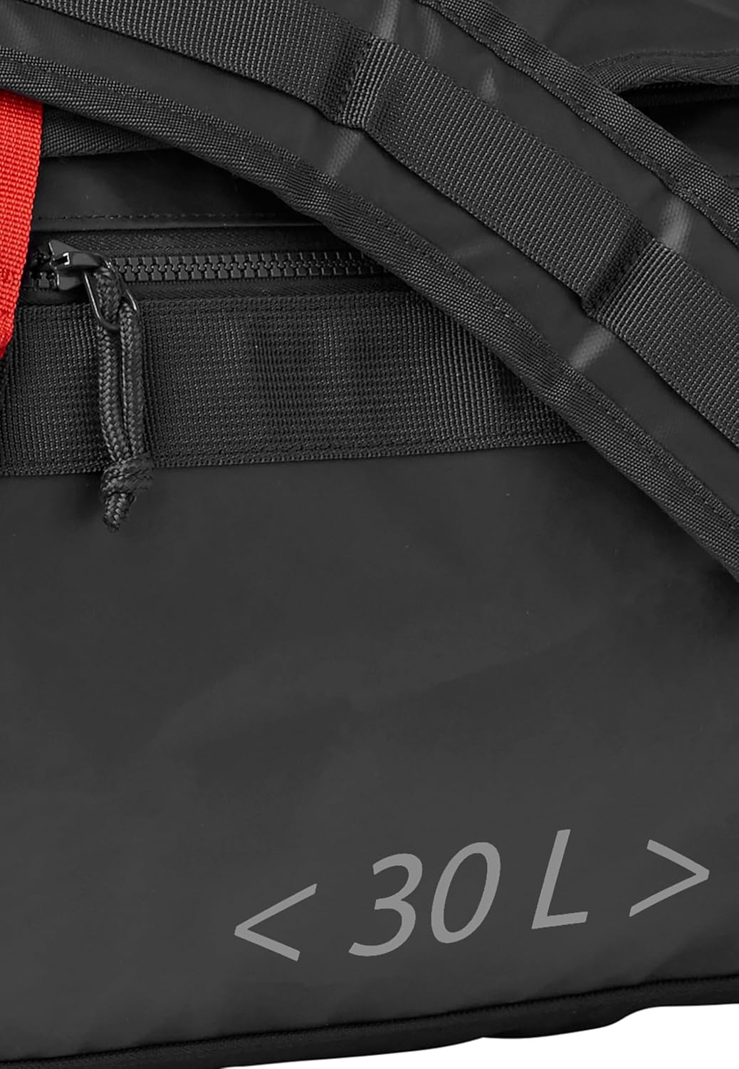 Duffel Bag 2, 30 liter  Schwarz (Ebony) / Rot (Cherry Tomato)