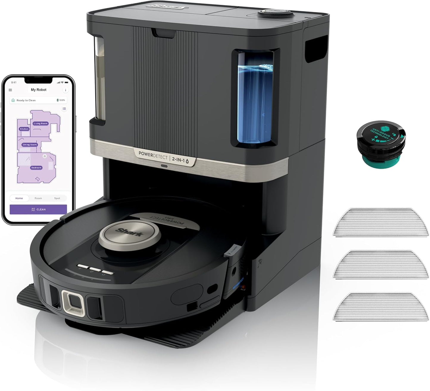 RV2800ZEEU 2-in-1 Saug- & Wischroboter mit LiDAR-Navigation, 60 Tage Saug- und Wischroboter, Schwarz