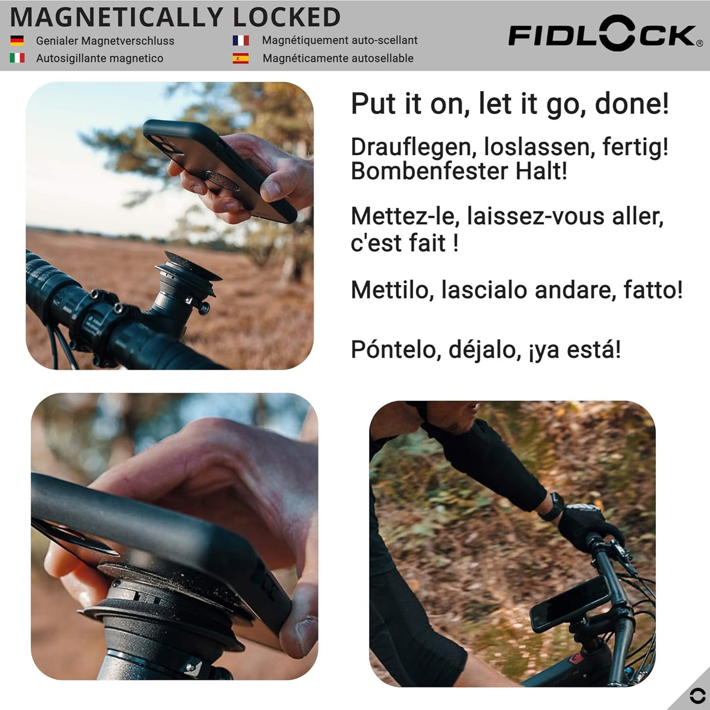 Magnetische Handyhalterung mit Hülle für Fahrrad, Handyhülle iPhone 12 Pro Max Vorbaukappenhalterung mit Handyhülle