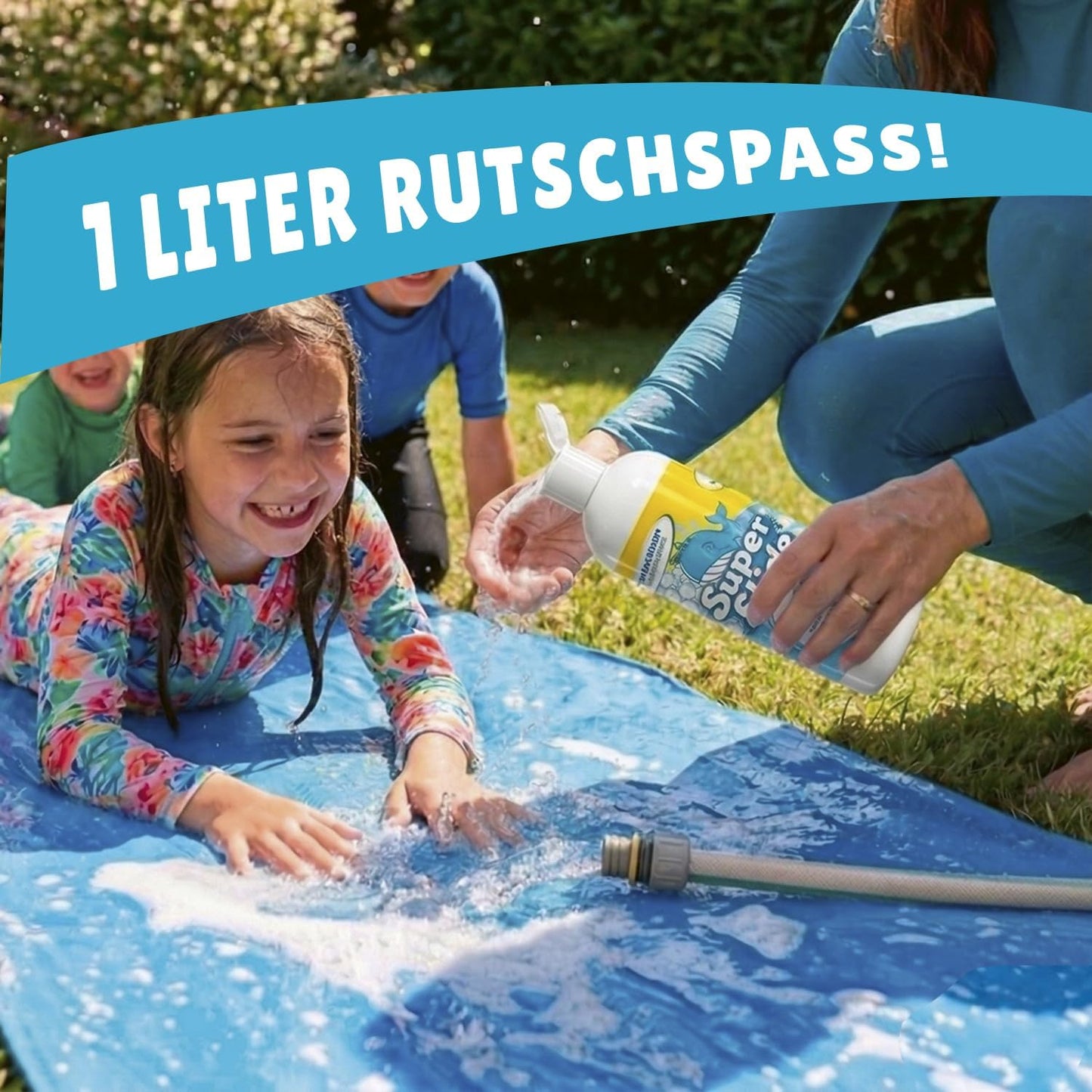 Doppelspur Wasserrutschmatte XXL mit Bodyboards, Doppel-Wasserrutsche x1 + Bodyboard