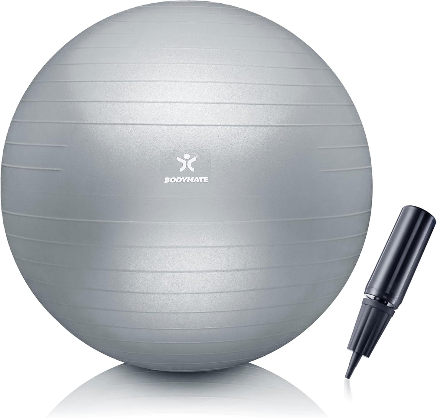 Gymnastikball Sitzball mit Pumpe 85 cm, Silber 85 cm (für Körpergröße ab 186cm)