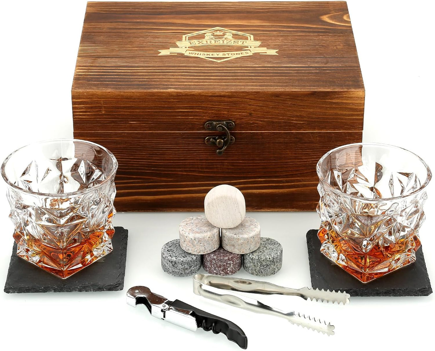 Whisky-Steine und Gläser - Geschenkset