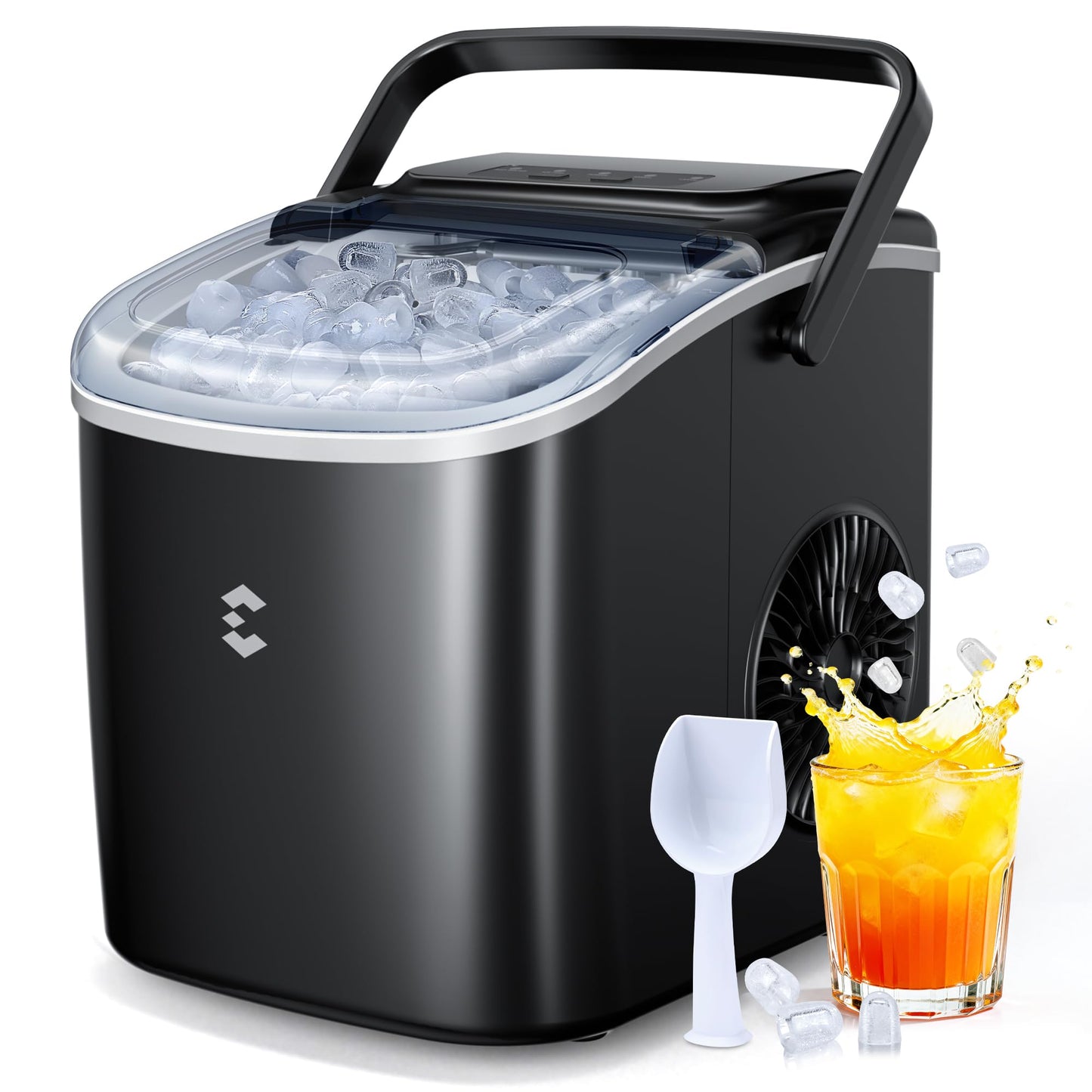 Tragbare Eiswürfelmaschine, Schwarz