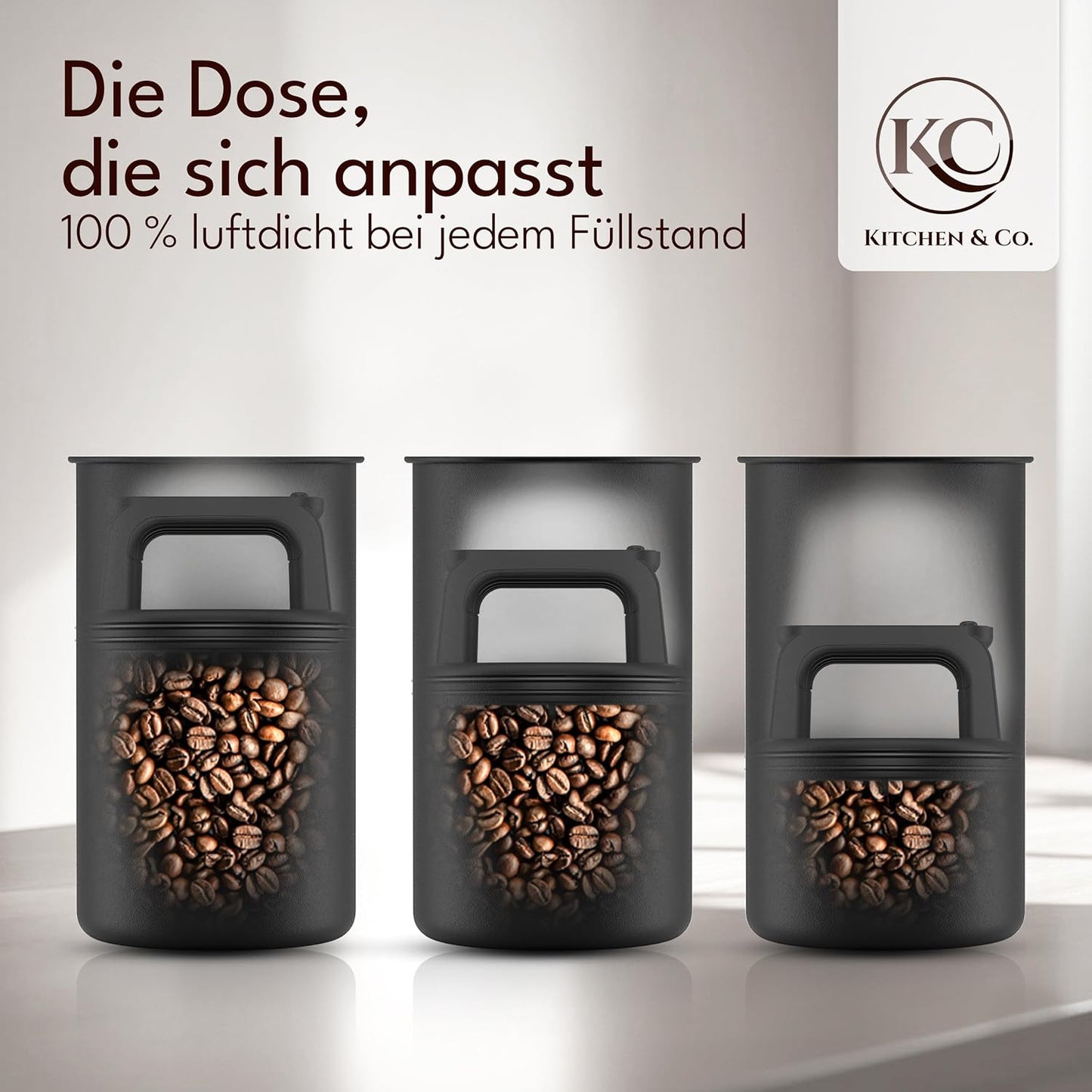 Luftdichte Kaffeedose mit Vakuumdeckel & Aromaverschluss