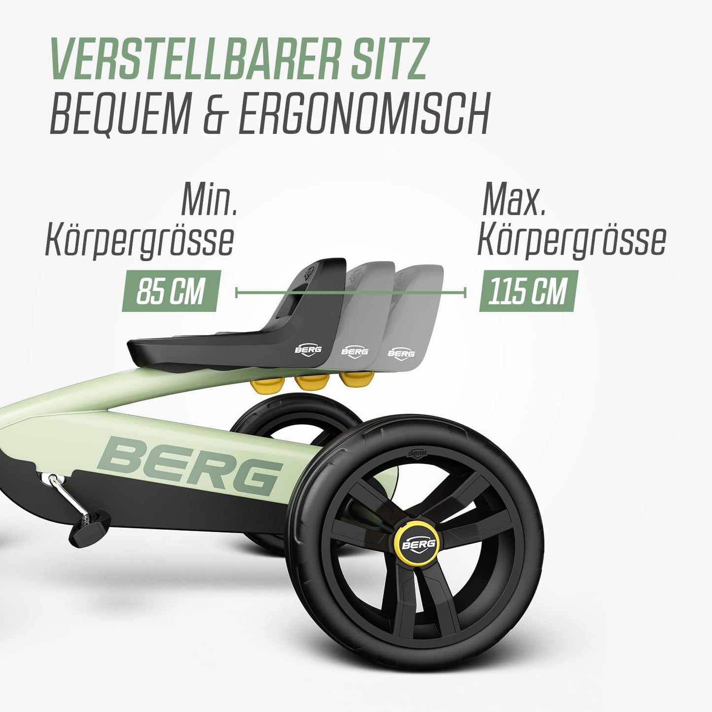 Kinder-Go-Kart Buzzy mit verstellbarem Lenker und Sitz, Green
