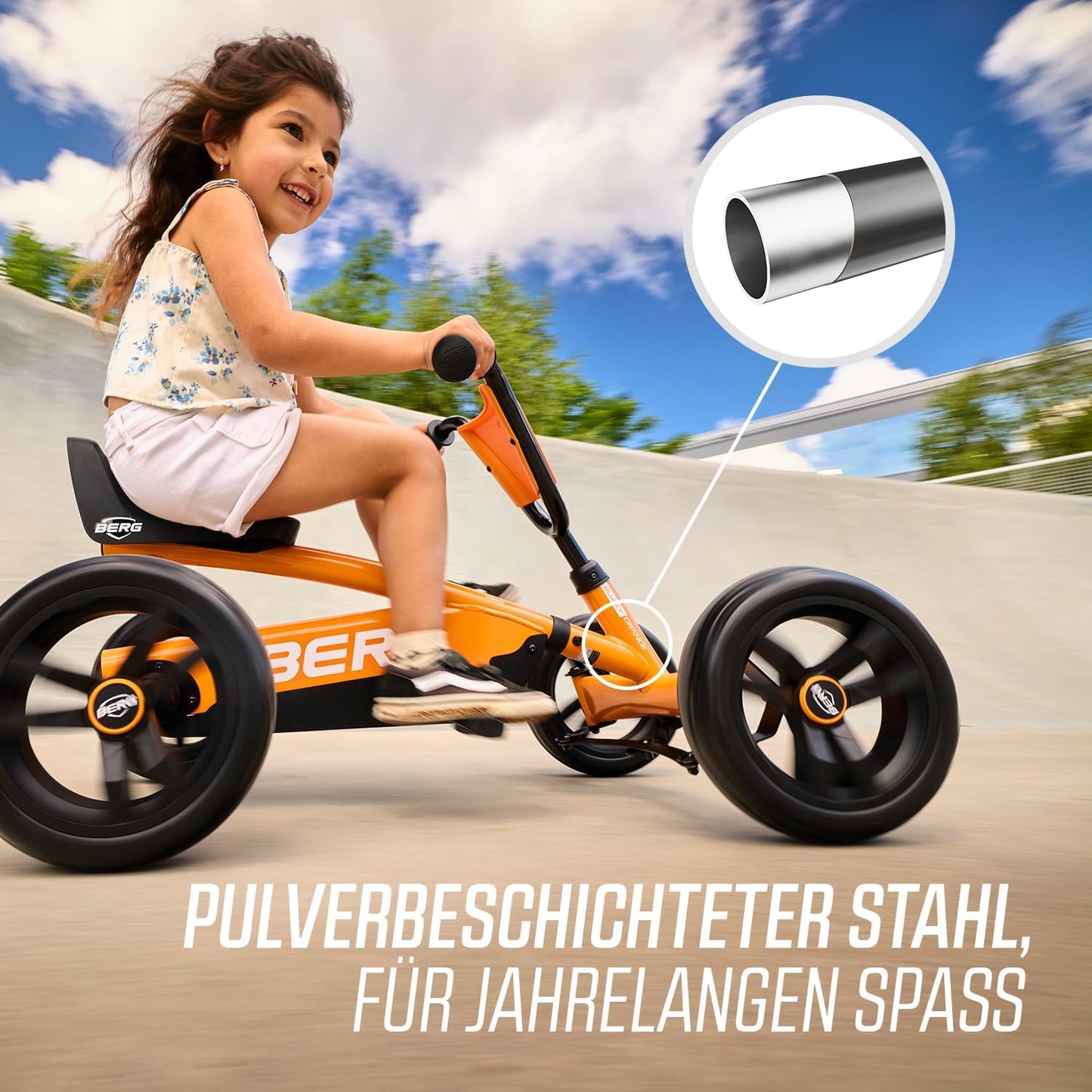 Kinder Go-Kart Tretfahrzeug ab 2 Jahren, Orange