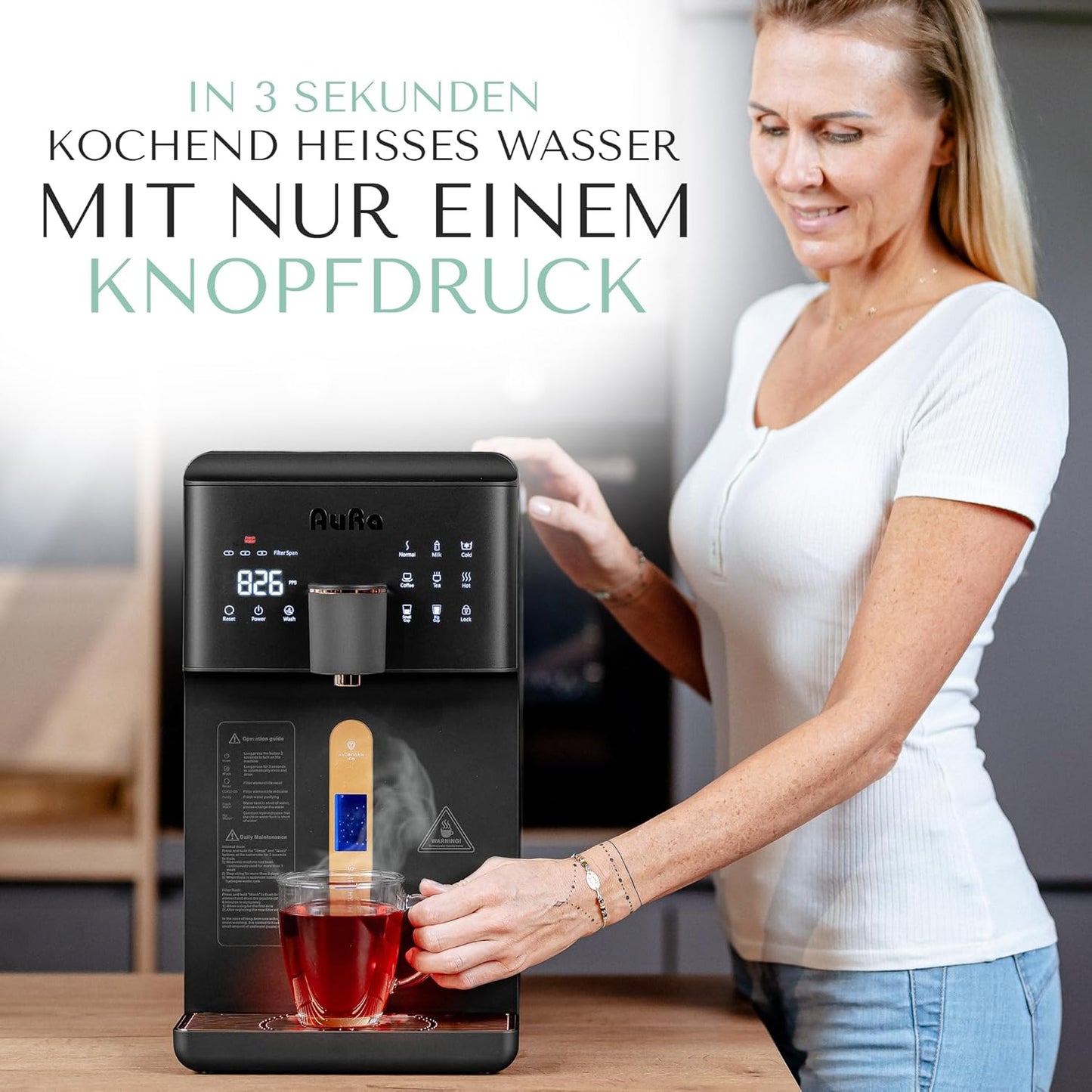 Osmose-Wasserfiltersystem ohne Tank, Mit Festwasseranschluss Schwarz