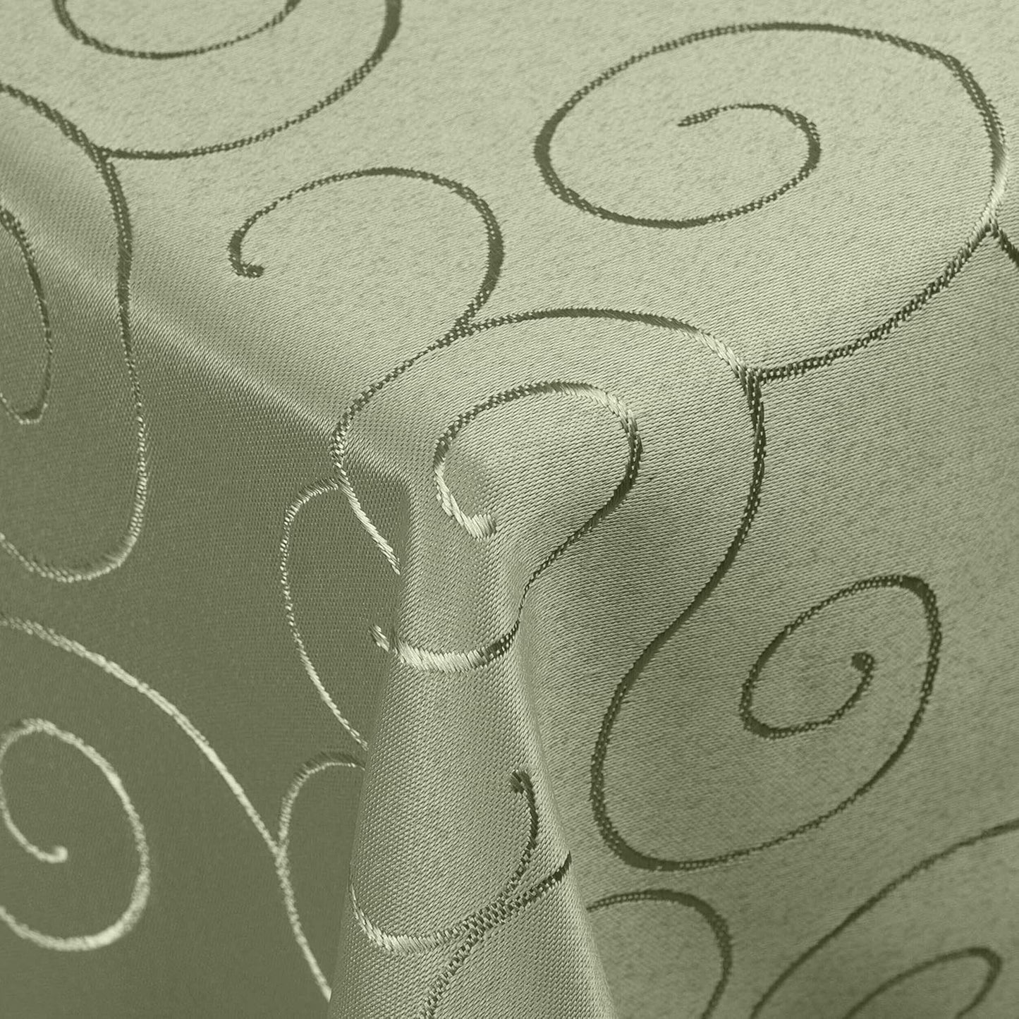 Tafeldecke mit Ornament-Stickerei, 130 x 340 cm (Eckig) Hellgrün