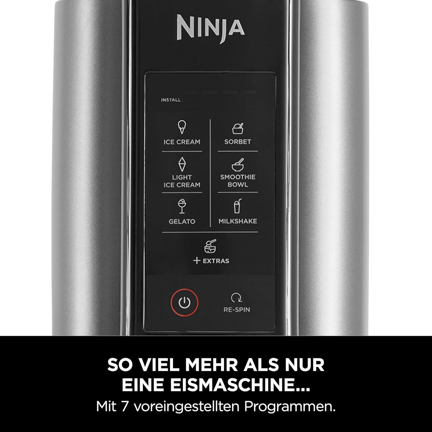 Creami Dessertmaschine mit 7 Programmen, Schwarz/Silber