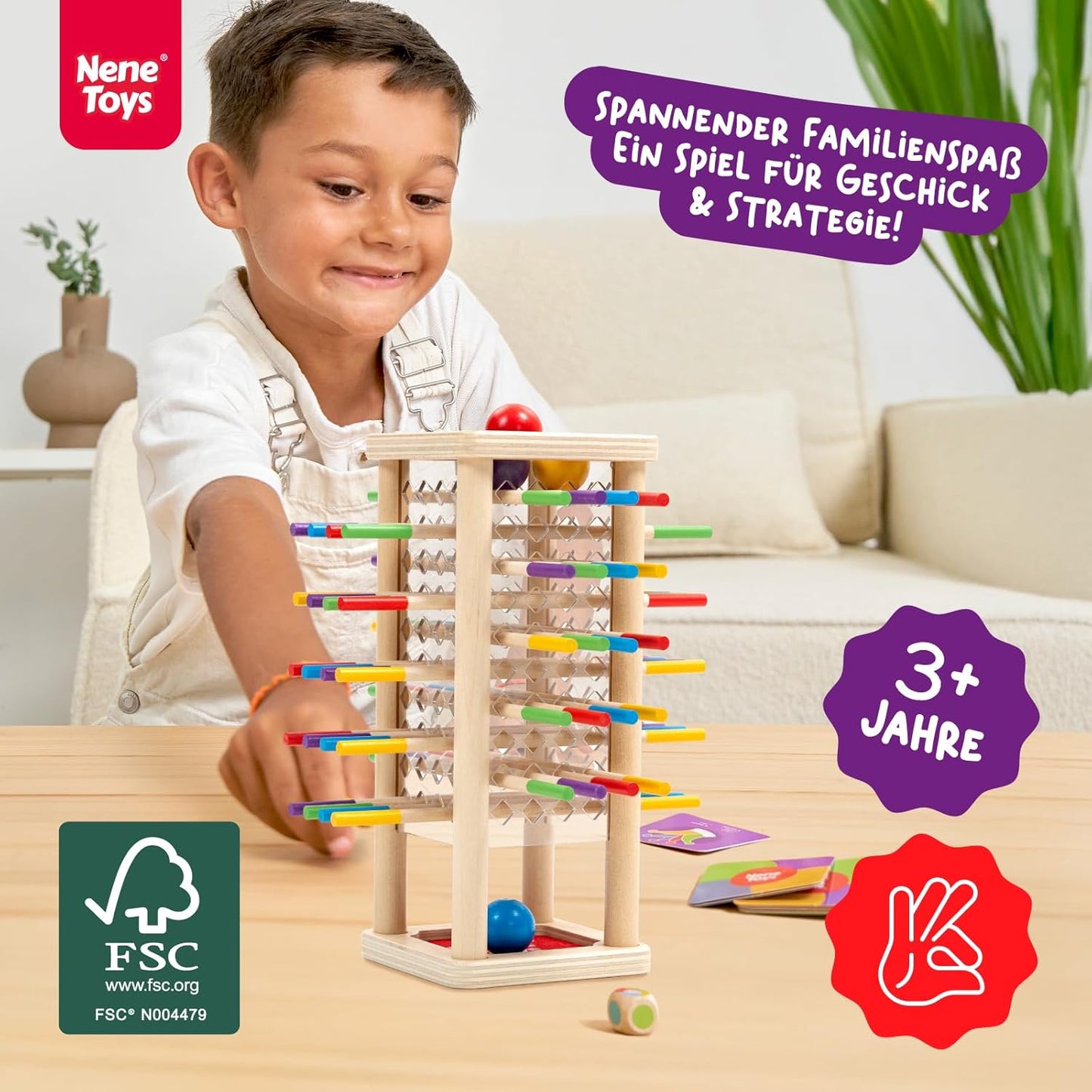 Ballfall Montessori Holzspielzeug, Ballfall