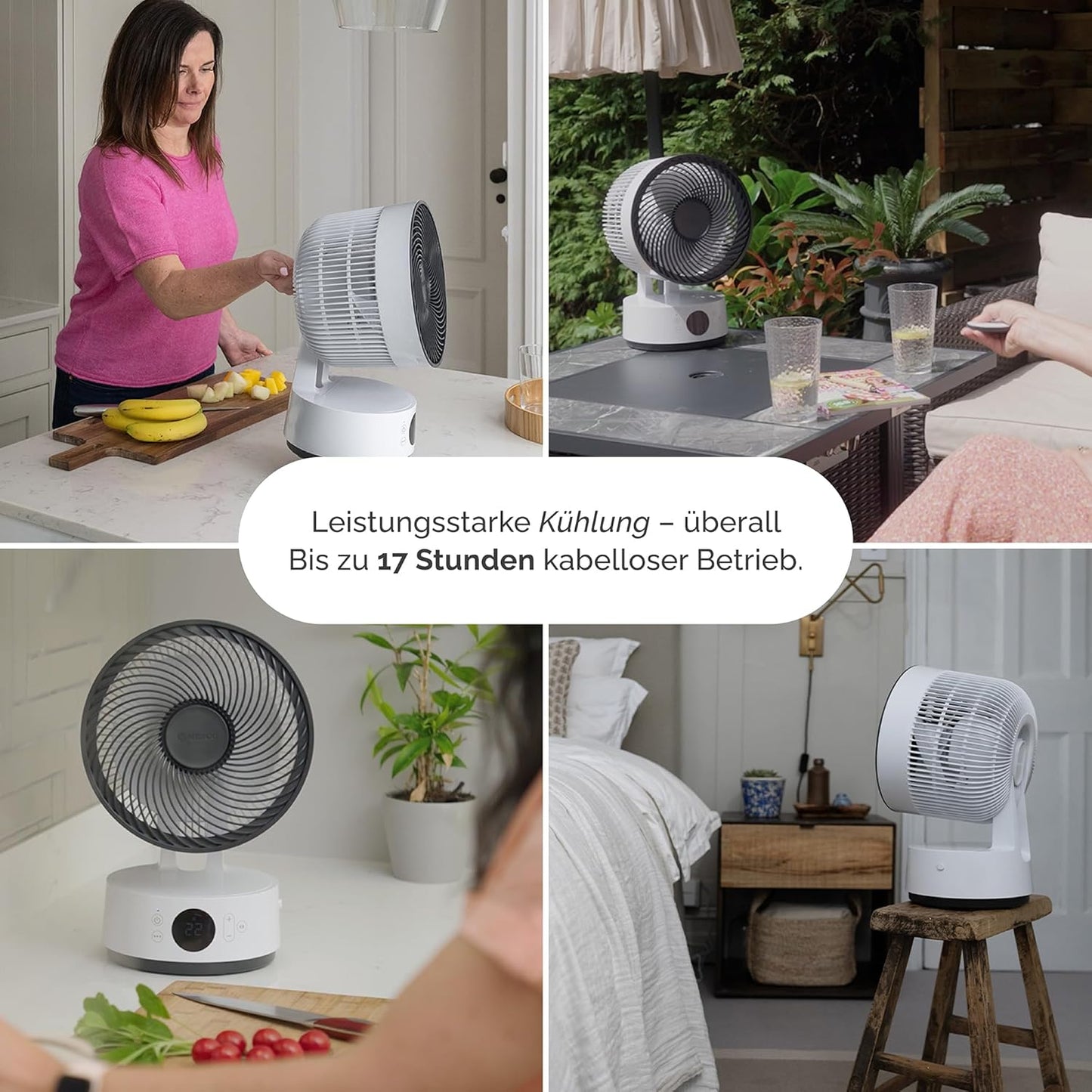 Tragbarer Ventilator Sefte mit Akku & Fernbedienung, Sefte® 8" Table