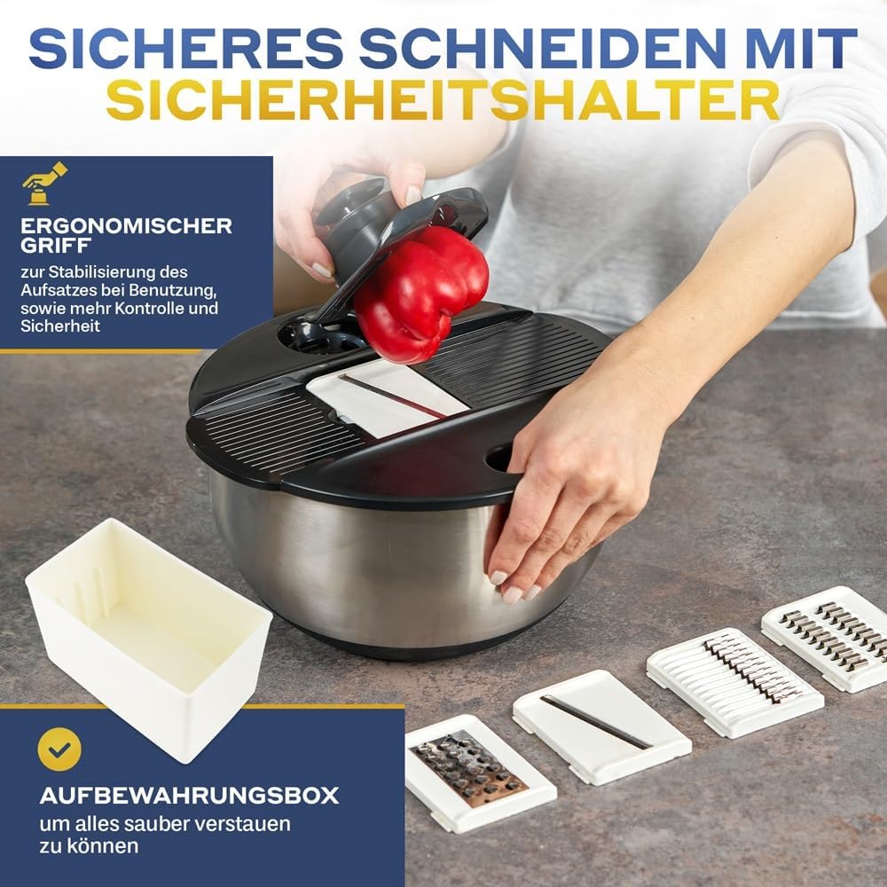 Salatschleuder mit Schneidefunktion