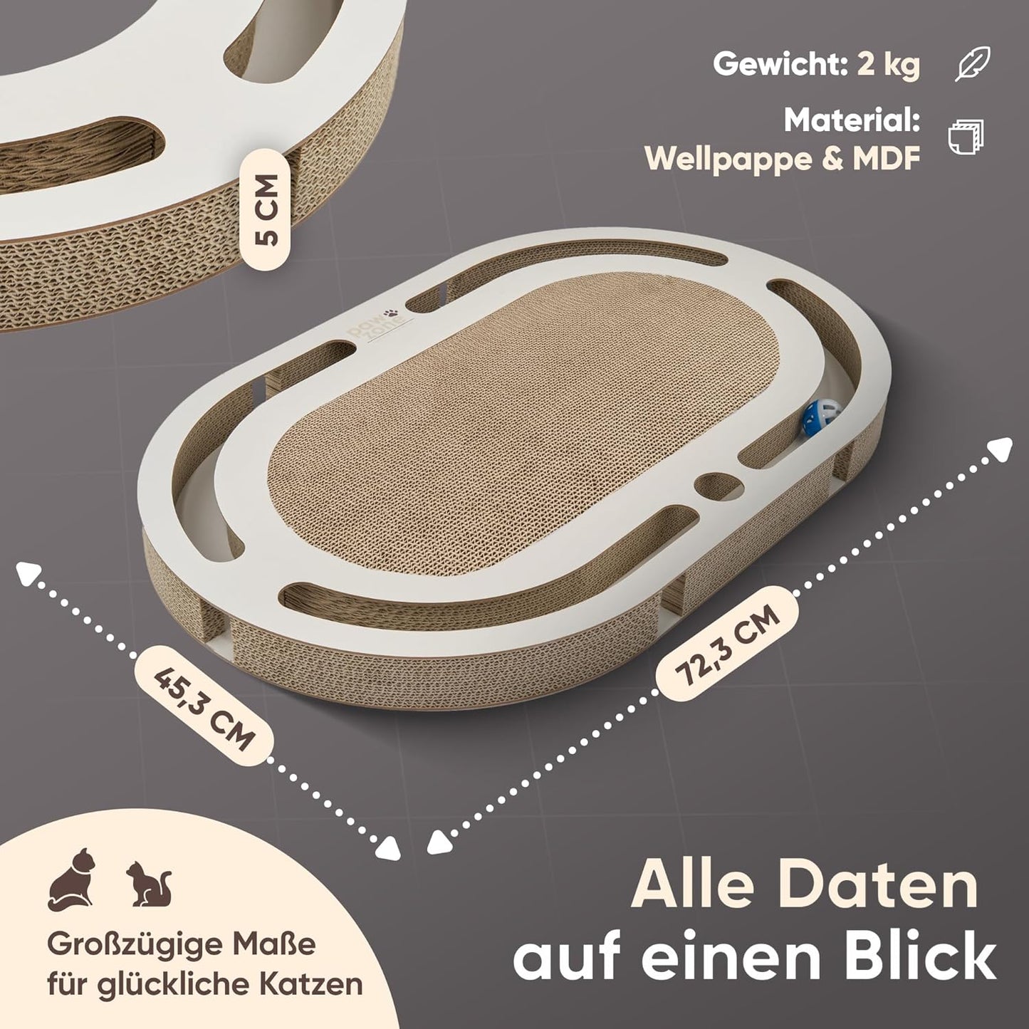 Kratzbrett mit Spielzeug und austauschbarer Pappe, Weiss
