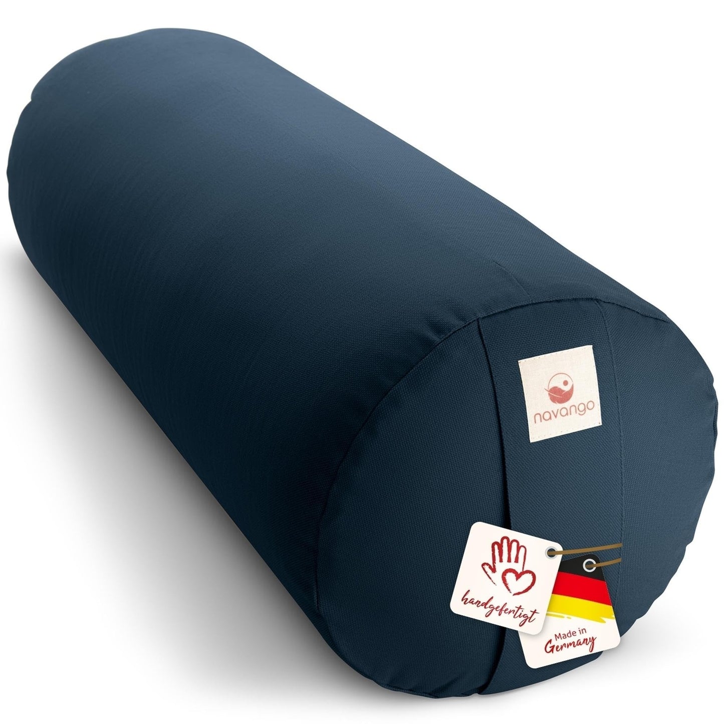 Yoga Bolster mit Dinkelspelzfüllung, Marineblau