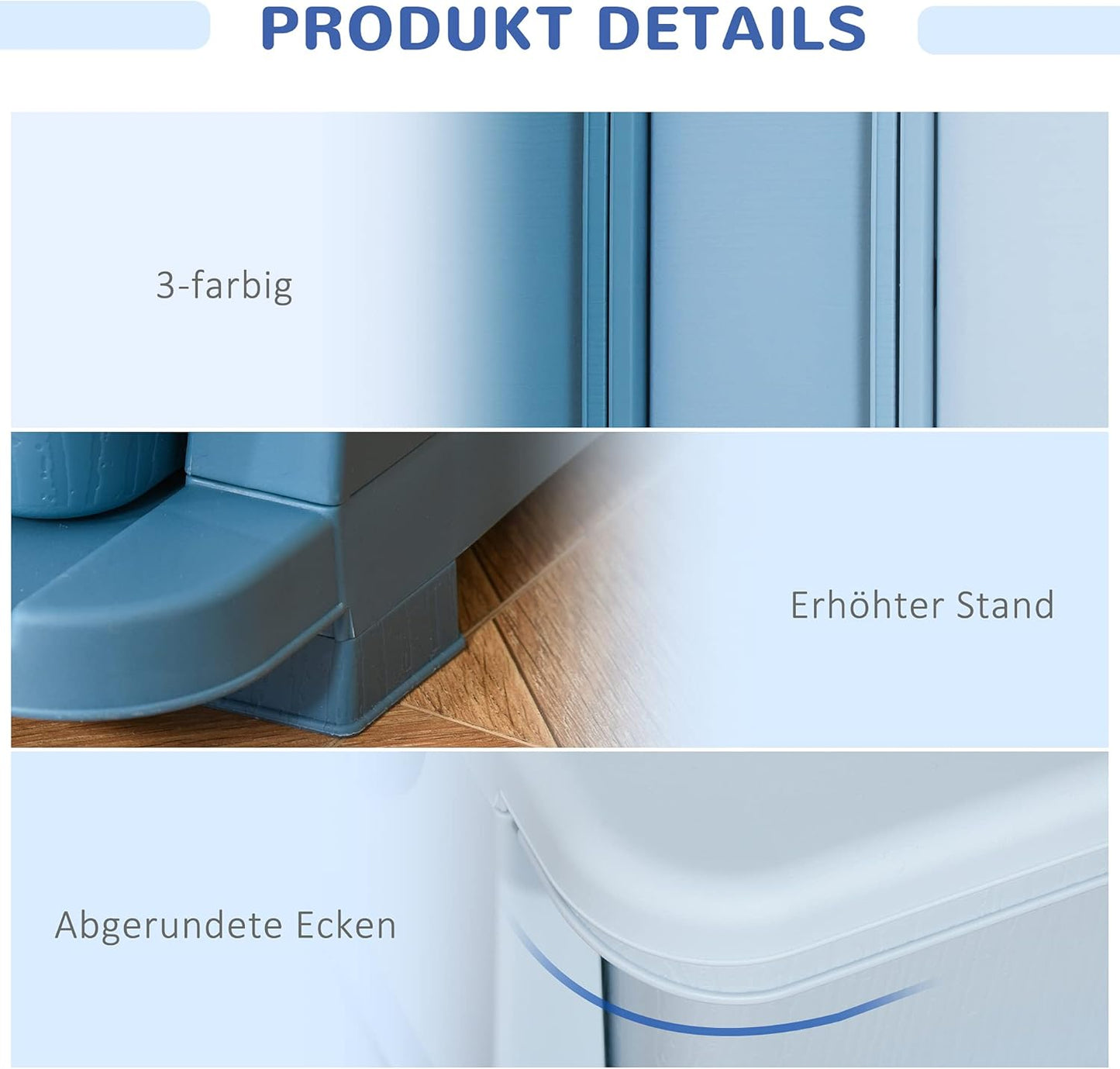 Kinder-Schubladenschrank mit Aufbewahrungsboxen, 37L x 37B x 56,5H cm Blau