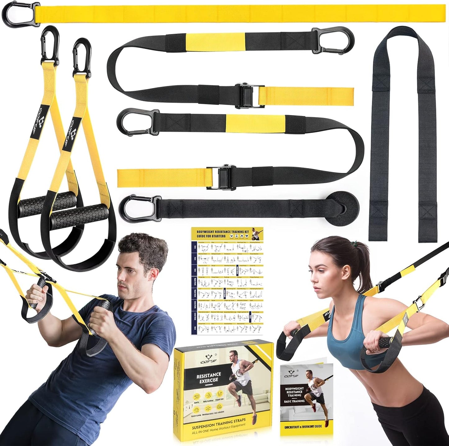 Schlingentrainer Set mit Türanker und Anleitung, Yellow