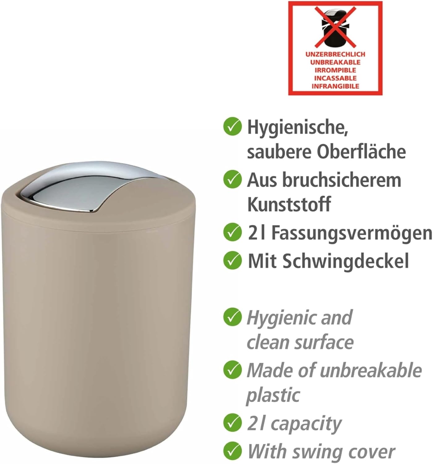 Kosmetikeimer Brasil, 2 L Taupe