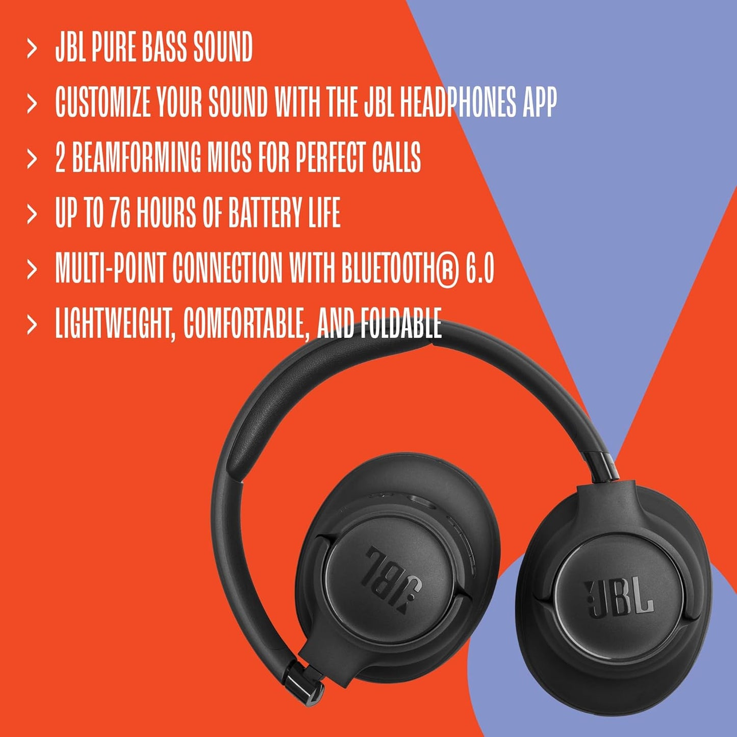 Tune 730 BT Wireless Over-Ear-Kopfhörer mit Bass Sound, Beige