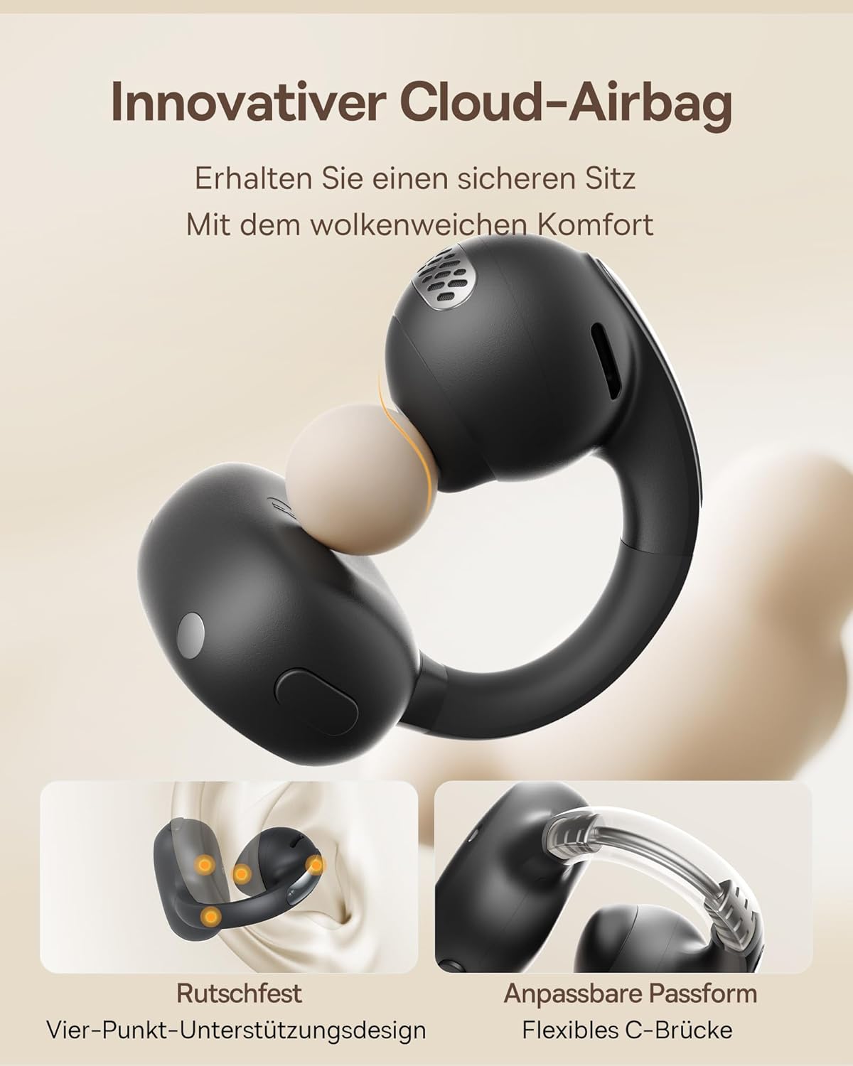 Bowie MC1 Open-Ear Kopfhörer, Black