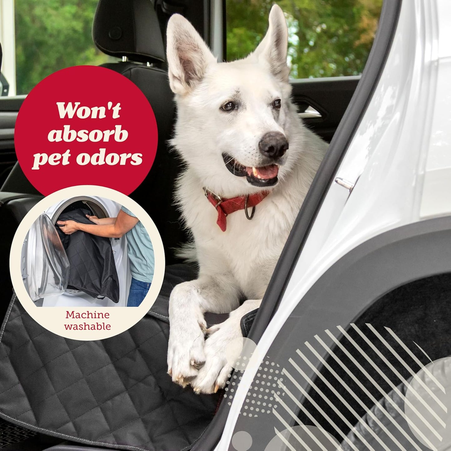 Hunde-Autositzbezug für Rücksitz, wasserdicht & rutschfest, hautfarben