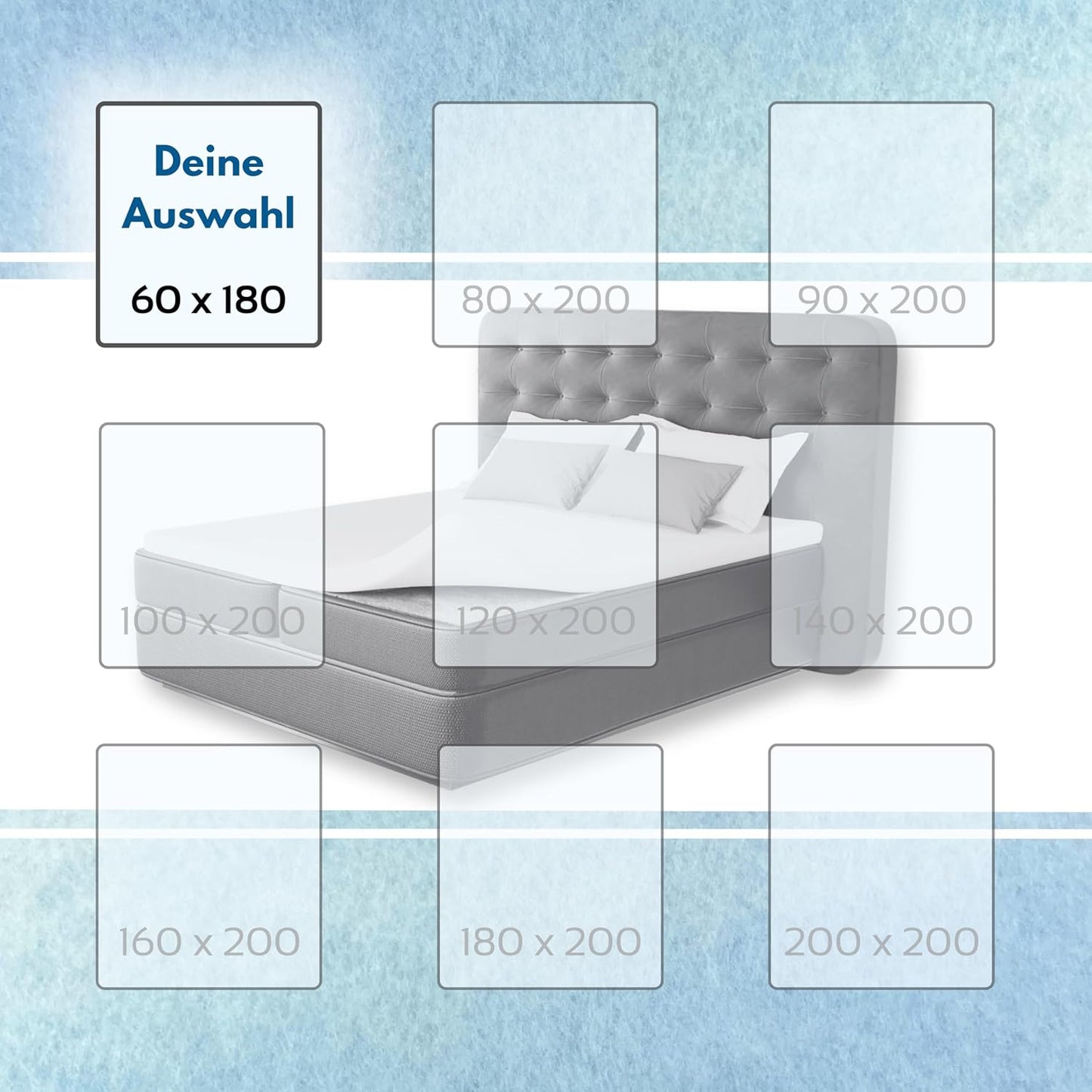 Antirutsch Matratzenschoner für Boxspringbett & Lattenrost, 60 x 180 cm