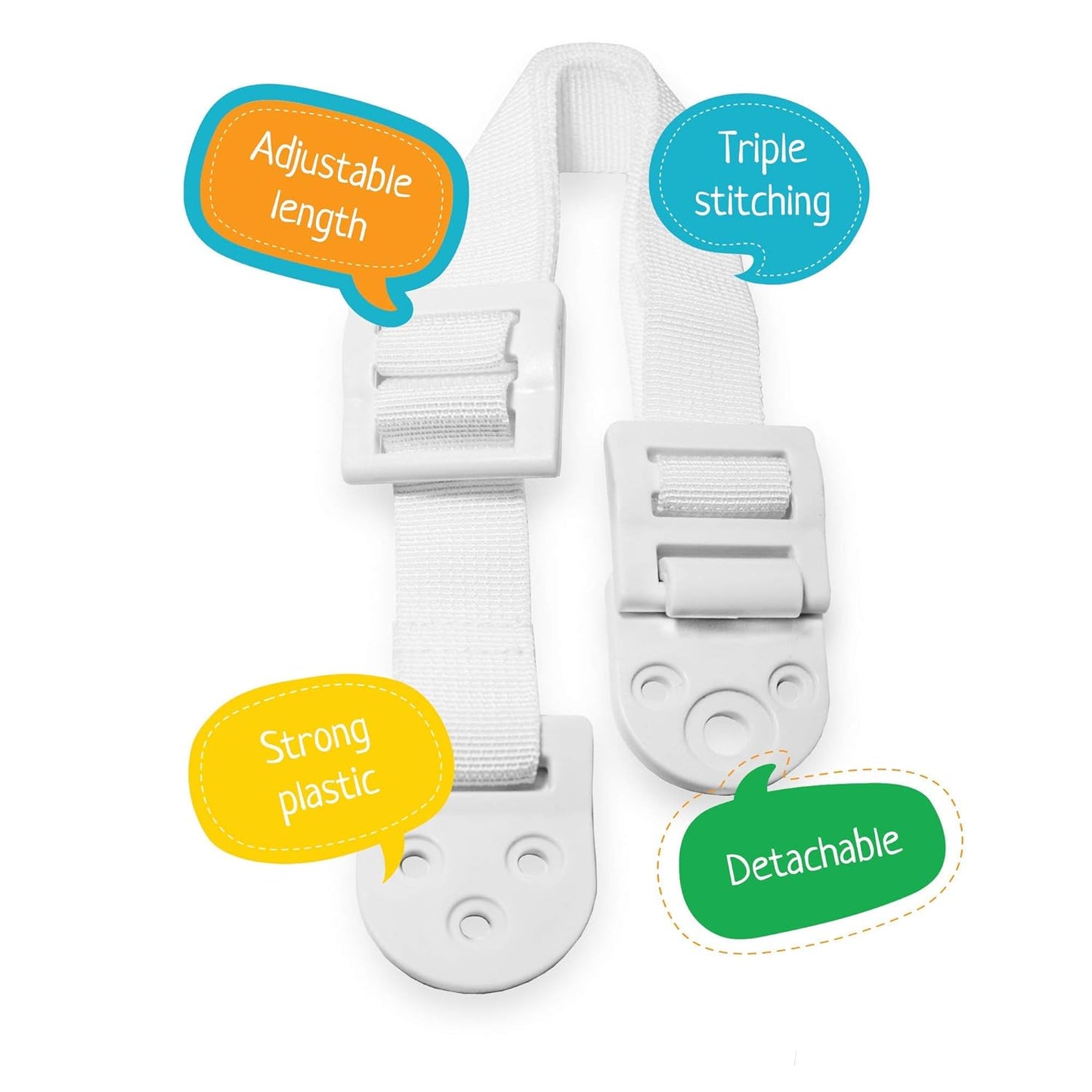 Verstellbare Anti-Kipp-Möbelhaken, 8 Stück, White - 8pcs