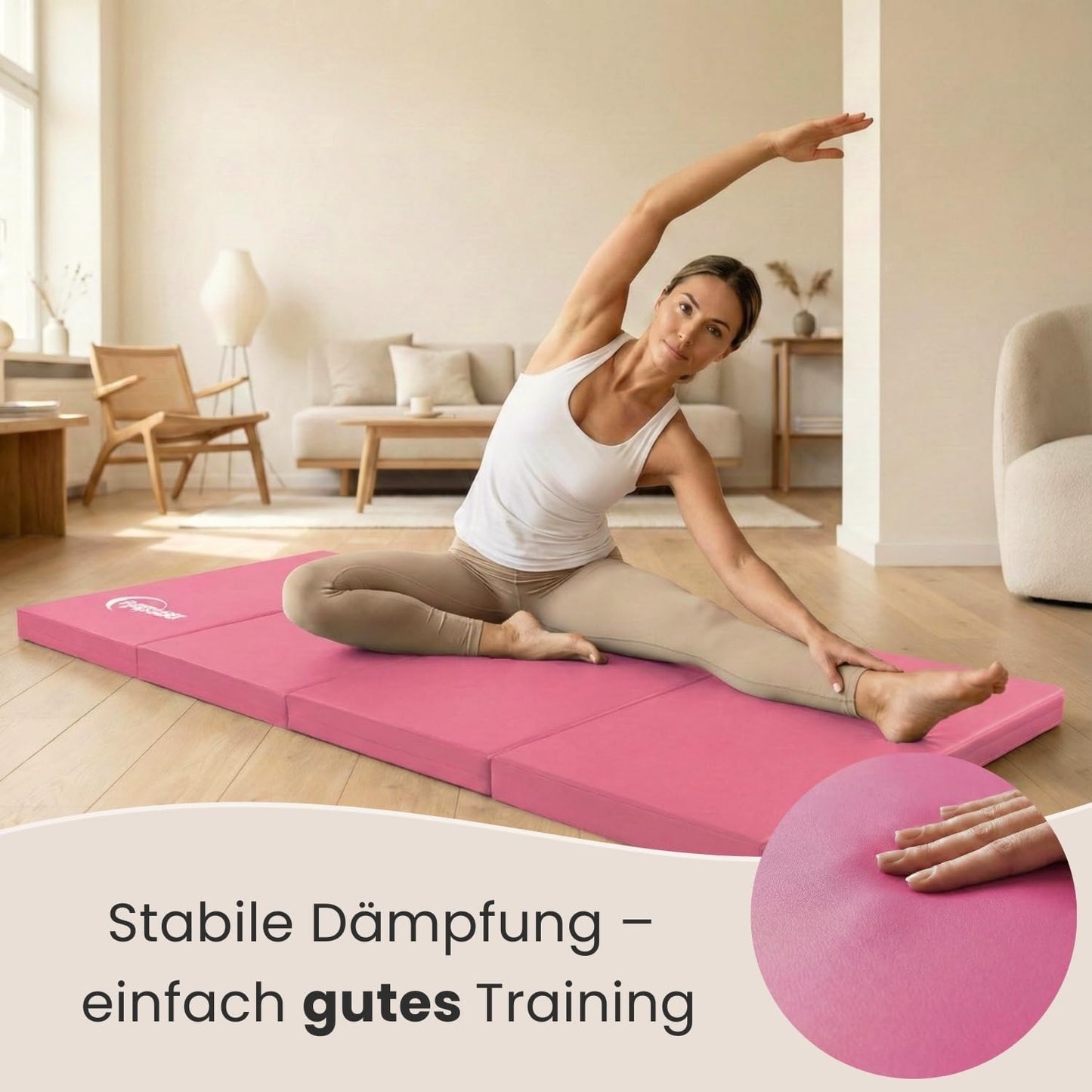 Klappbare Turnmatte, 180x60x5 cm, 180 x 60 x 5 cm Pink-Lila