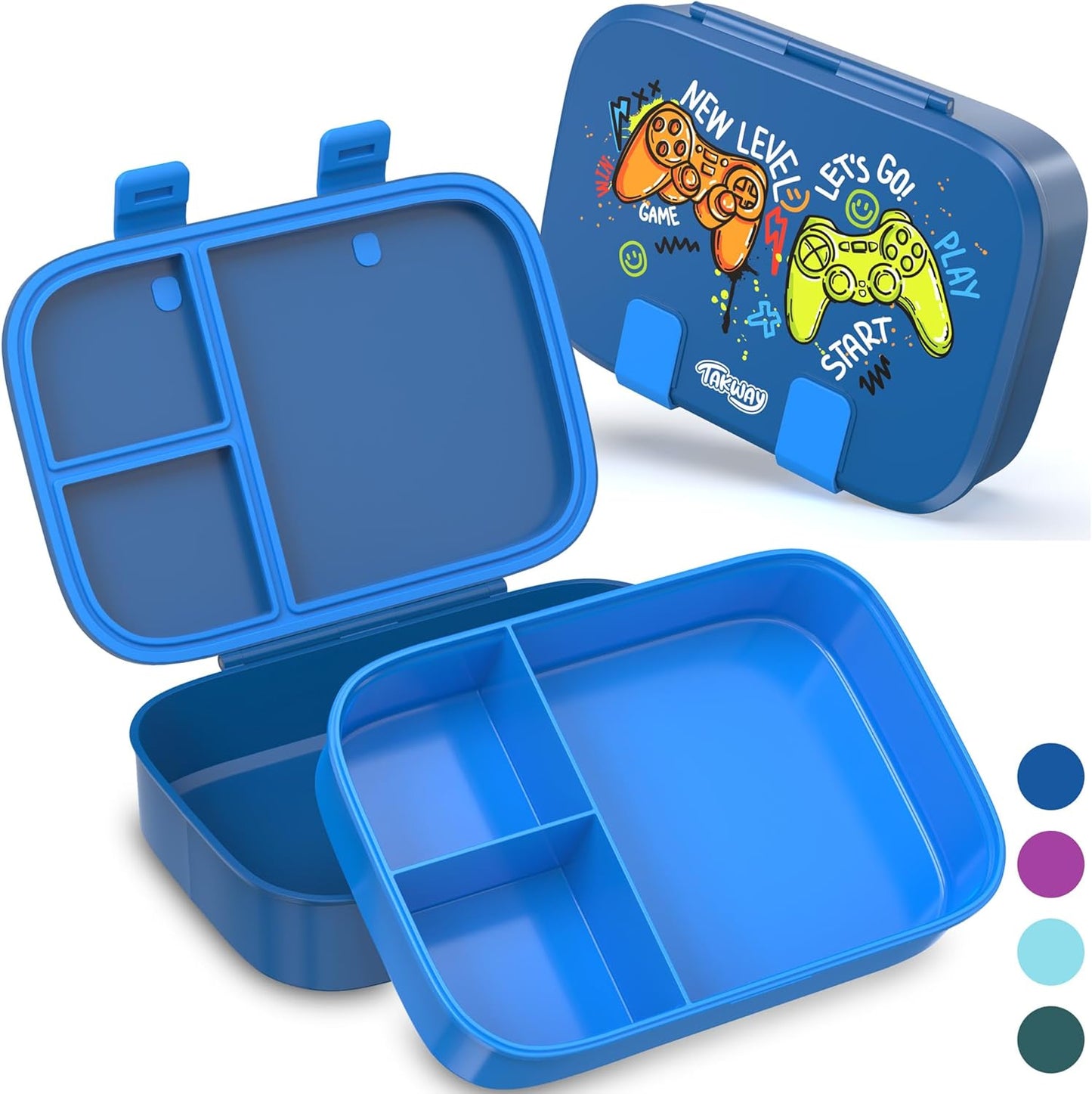 Brotdose für Kinder mit Fächern - Bento Box BPA-frei, Gaming