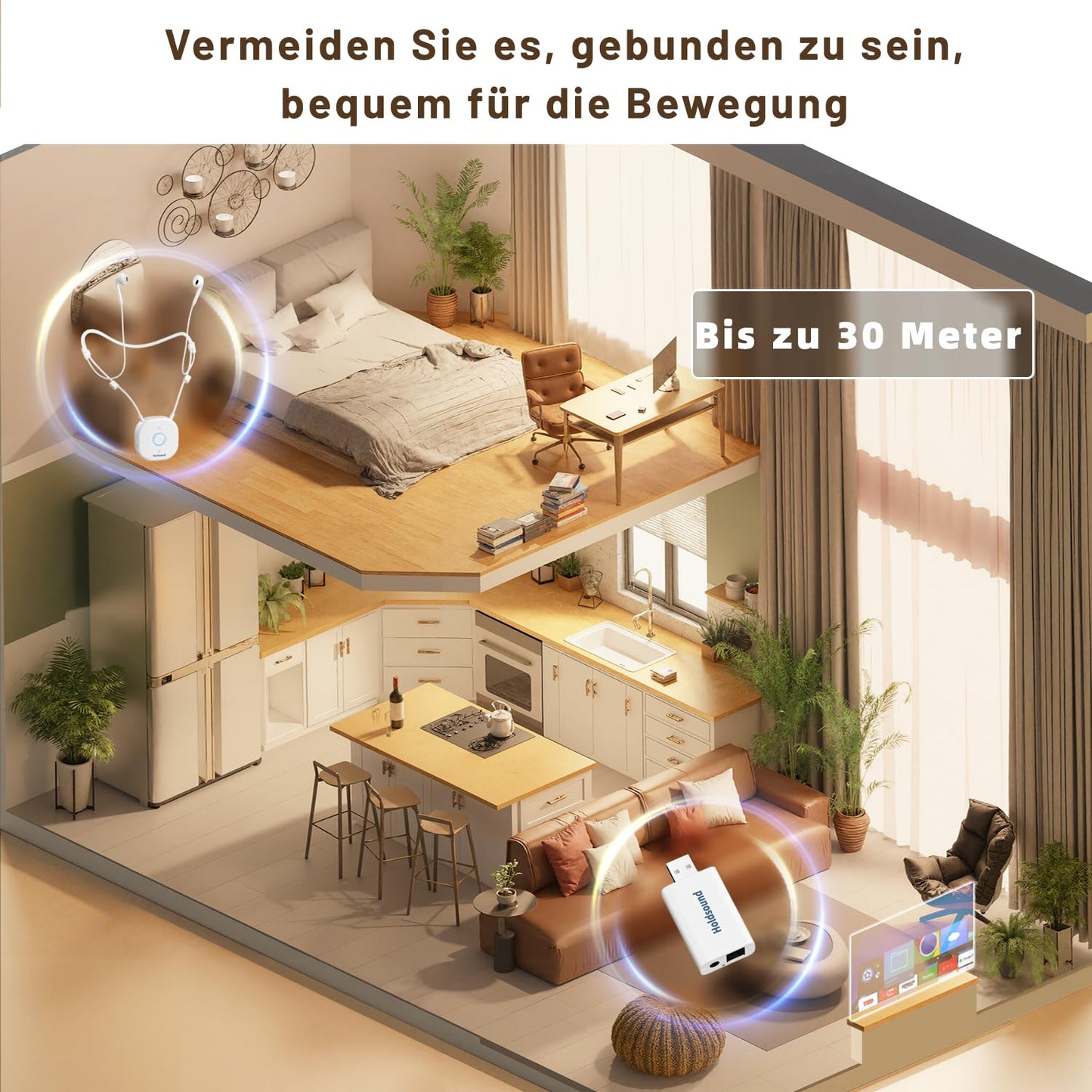 Funkkopfhörer für TV, Milchweiss