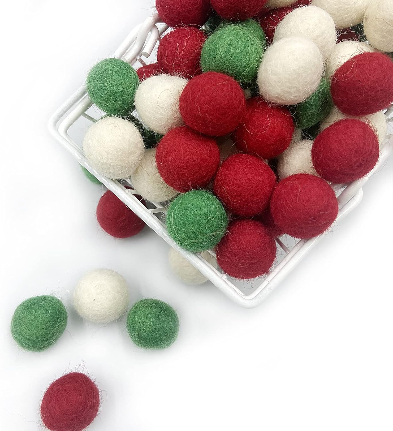 Filz Wollball-Set für DIY Dekoration (80 Stück), Grün-80pc