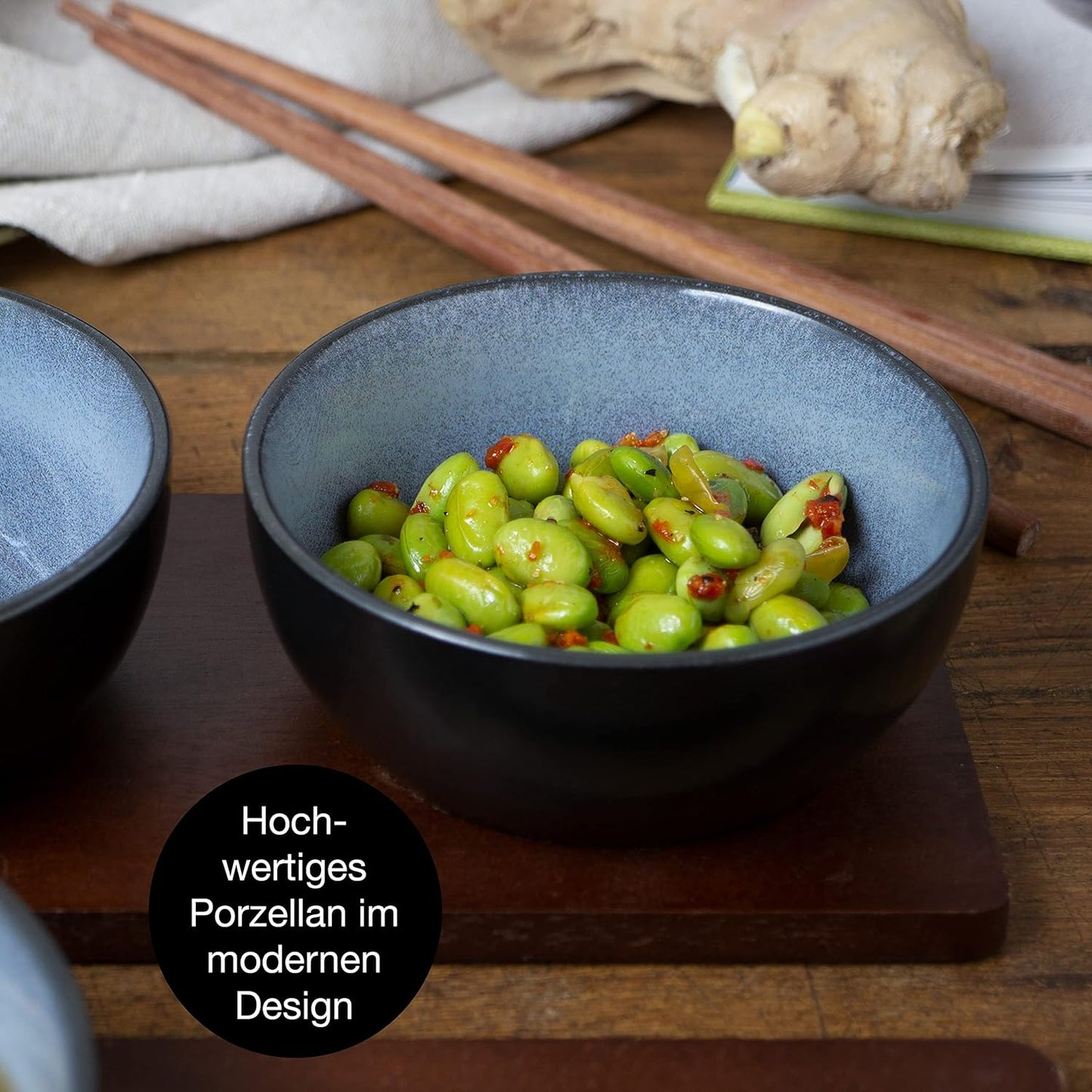 VIDA Miso Schüssel Set, 4x Grosse Dip-Schälchen