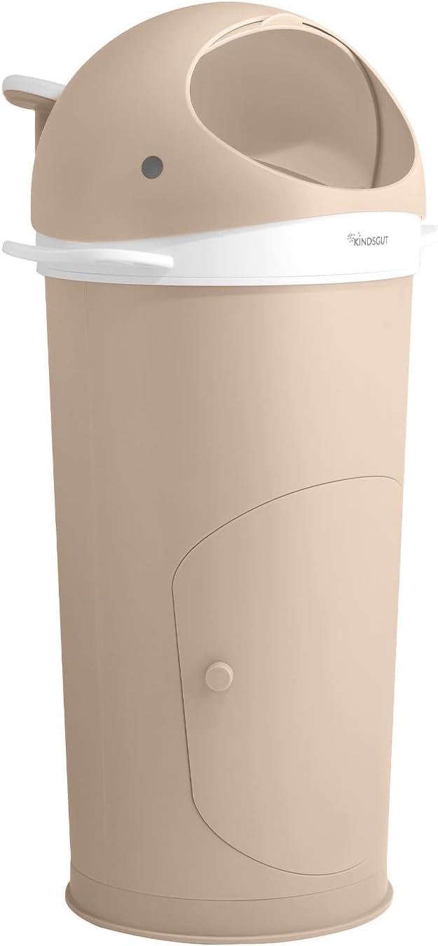 Windeleimer mit geruchsdichter Klappe im Wal-Design, sand
