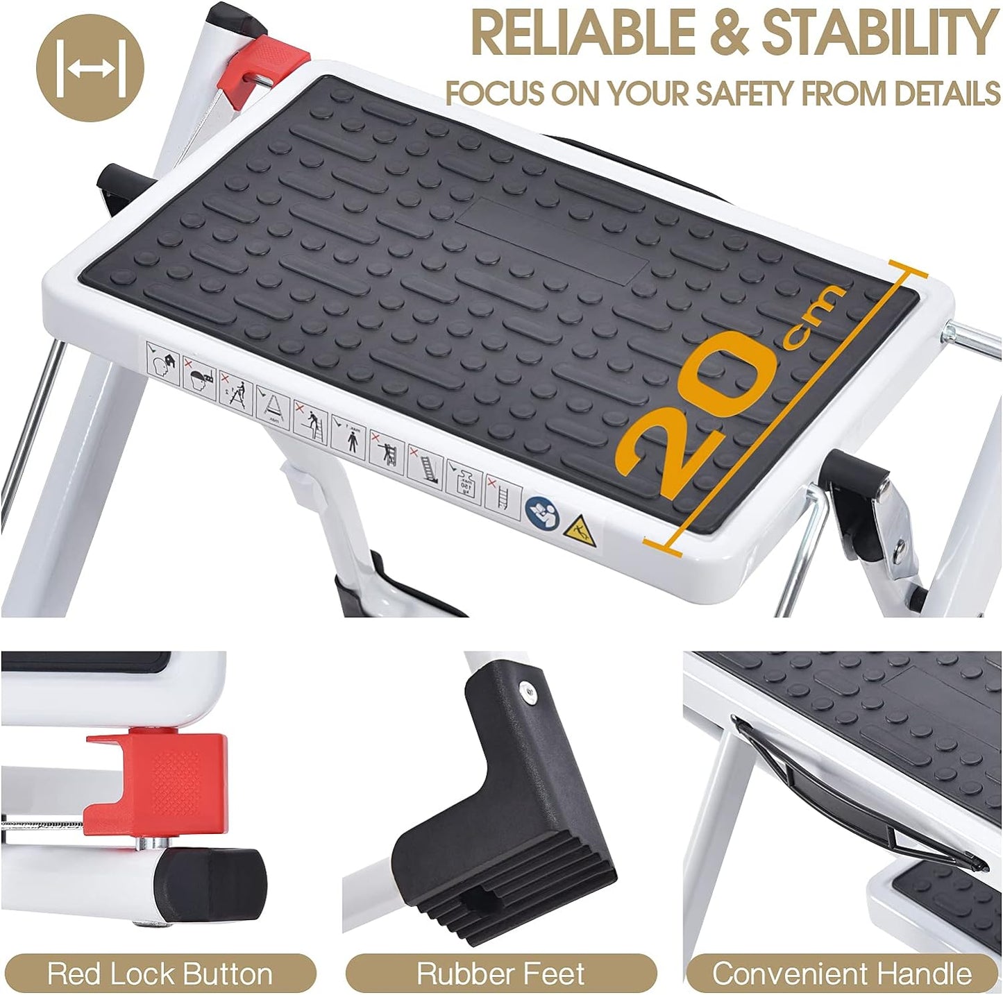 Tritthocker, Weiss, 2 Stufen