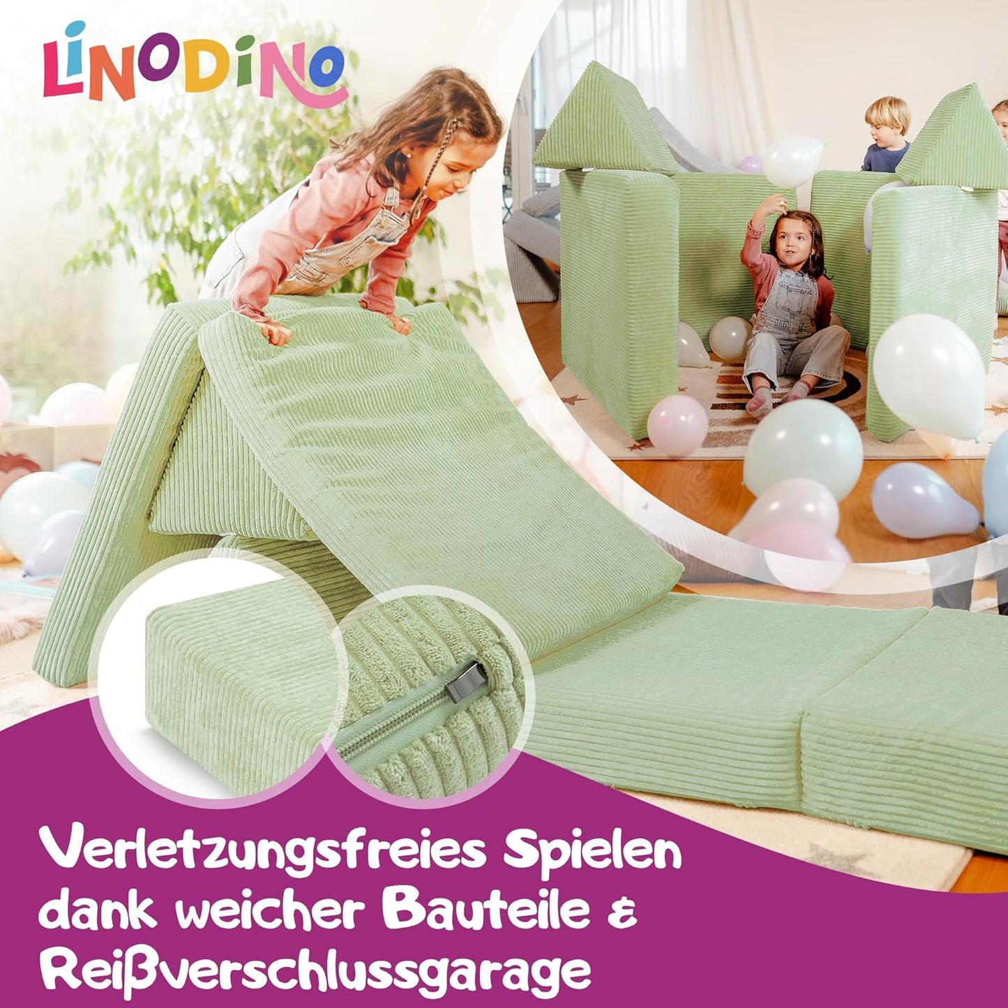 Spielsofa für Kinder, Avocado Grün