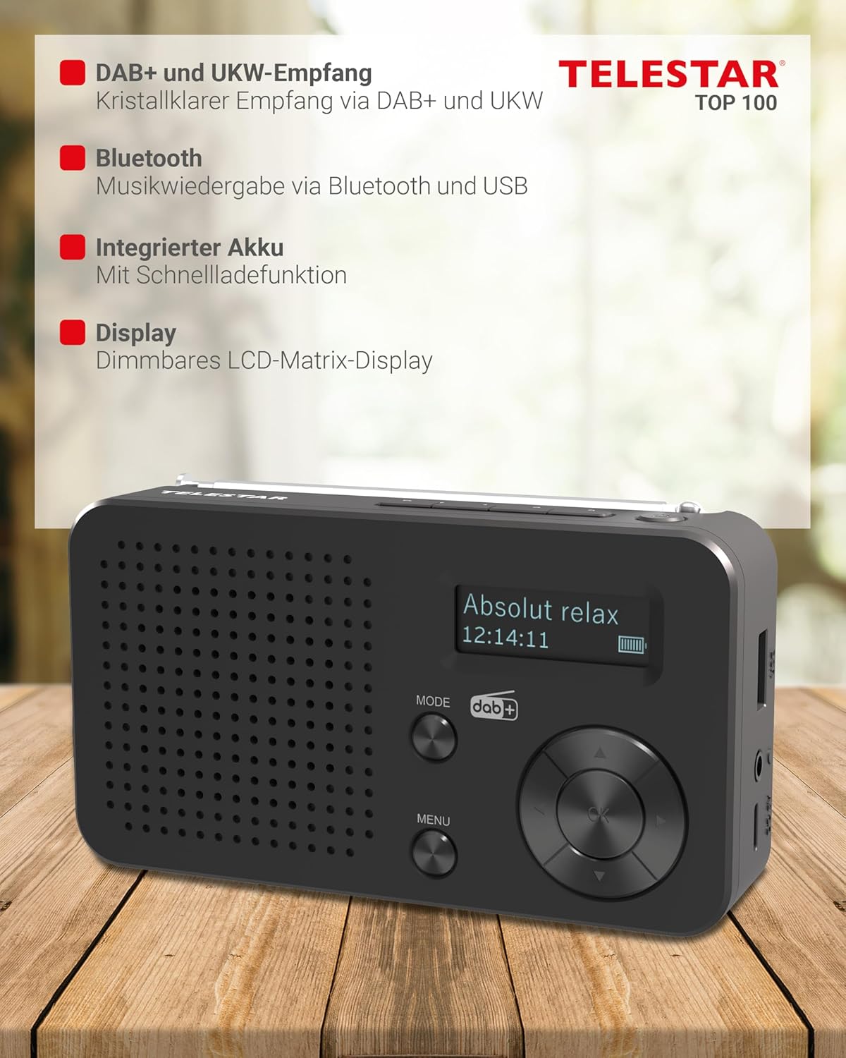 Mobiles DAB+ Radio mit Bluetooth 5.4