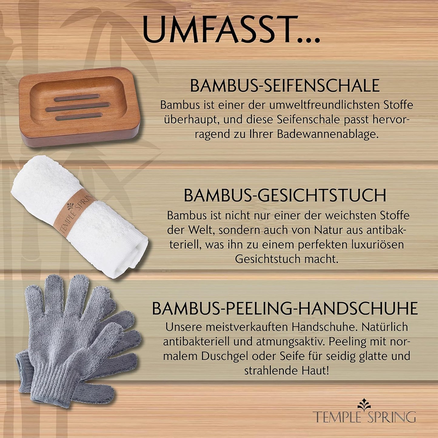 Badewannenablage Holz aus Bambus, Braun
