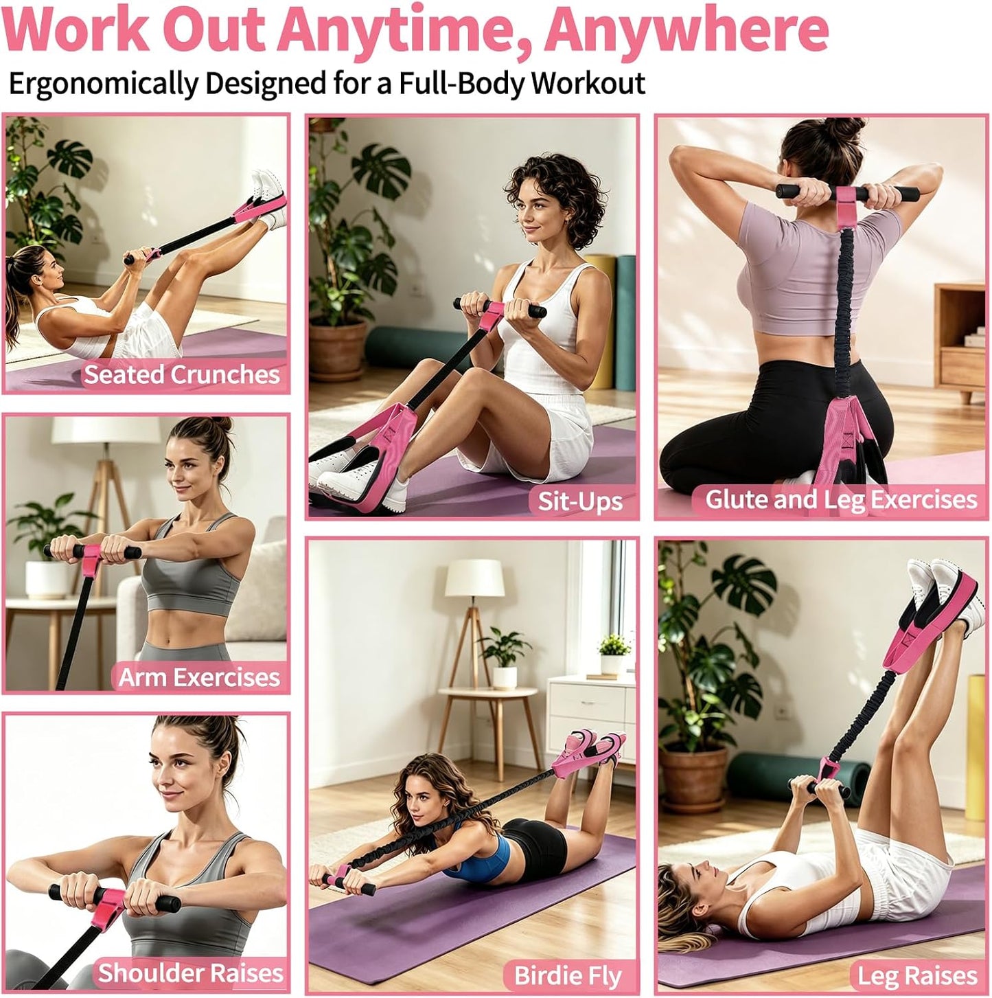 Expander mit Griffen, Rosa-1 Stück – 55LBS